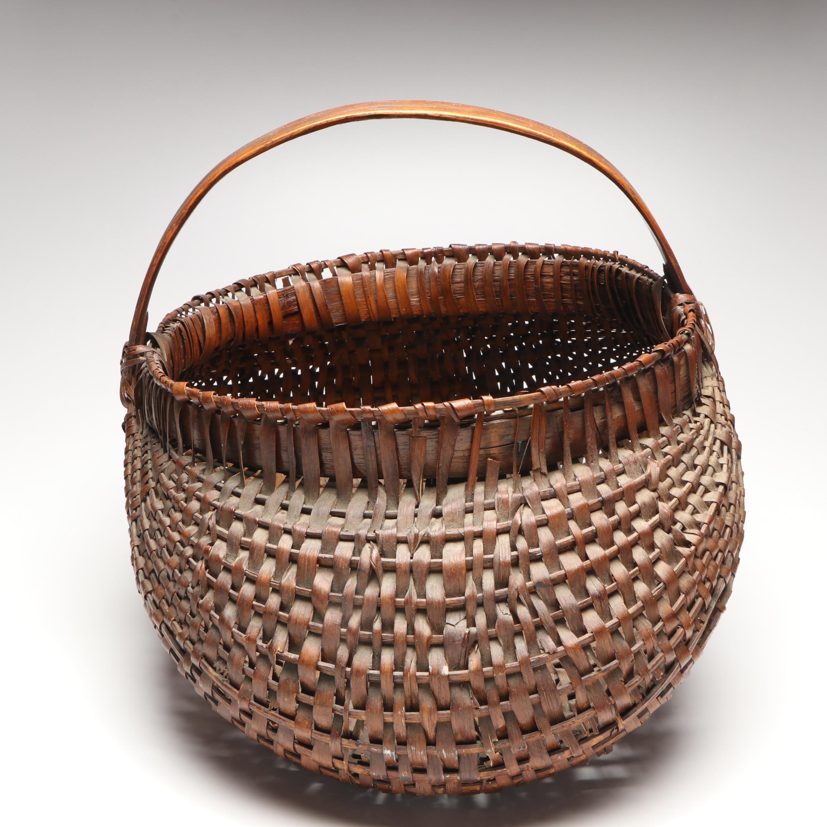 Split Wood Woven Buttocks Basket