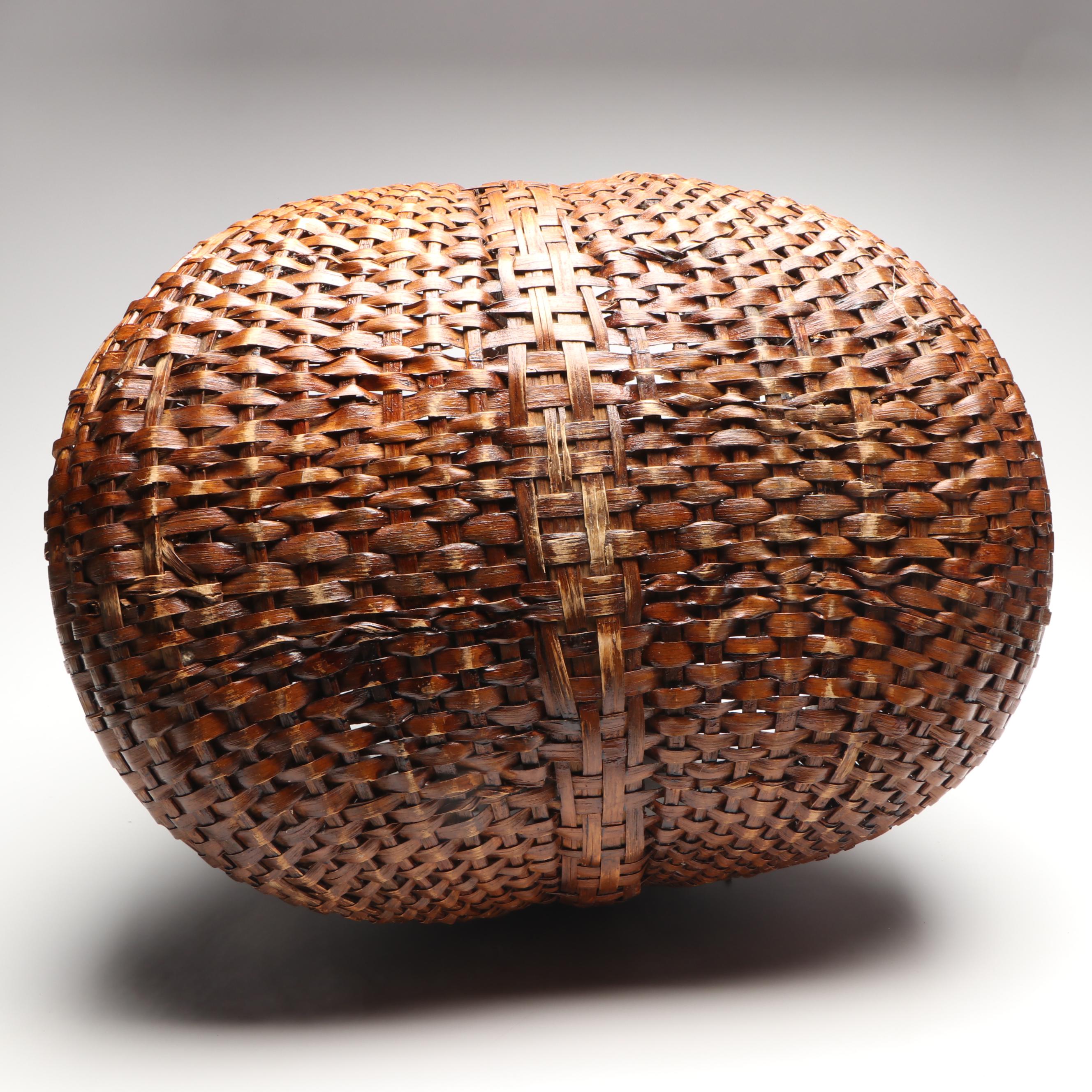 Split Wood Woven Buttocks Basket