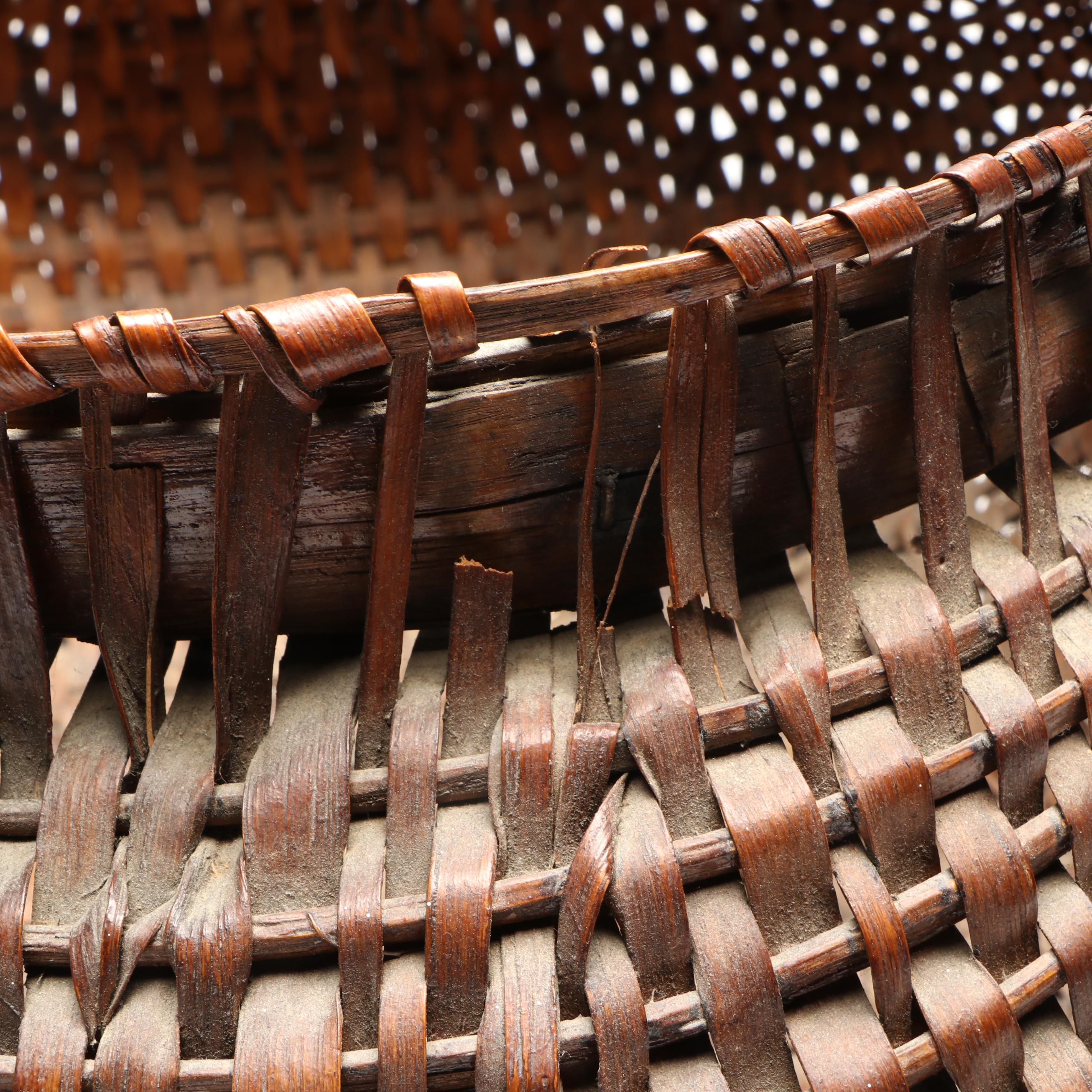 Split Wood Woven Buttocks Basket
