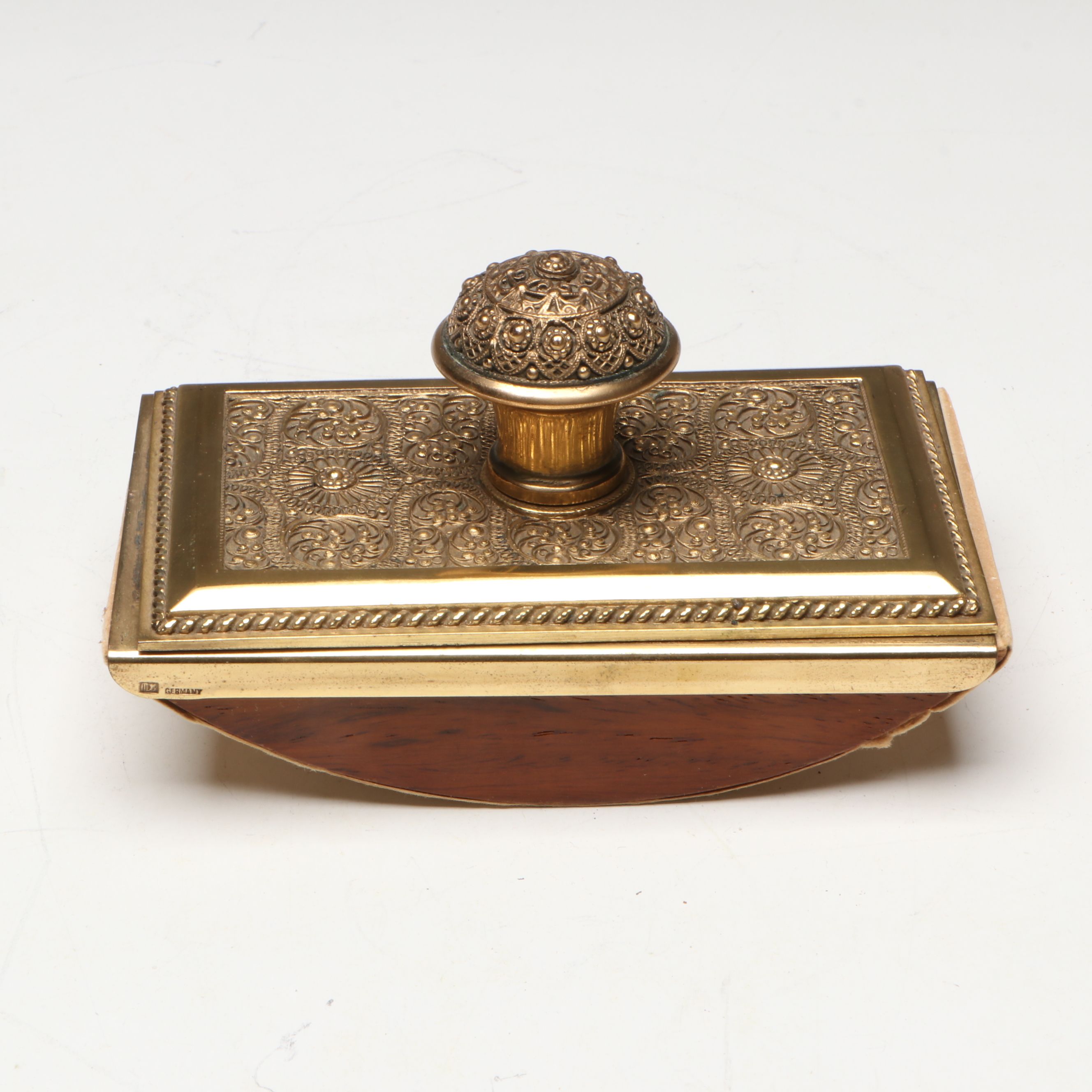 Erhard & Söhne Jugendstil Brass Inkwell and Ink Blotter, Early 20th Century