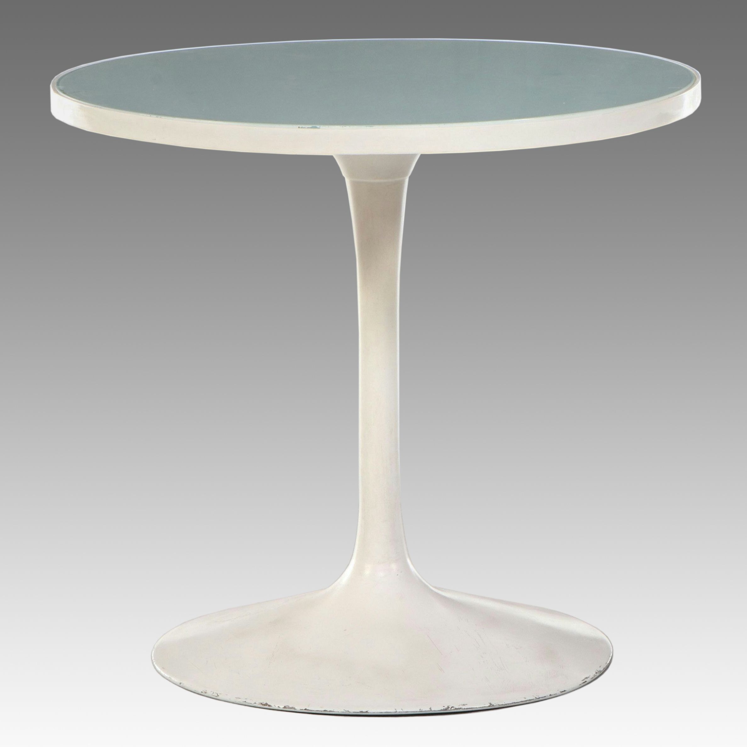 Mid Century Modern Style Painted Aluminum Pedestal Table after Saarinen