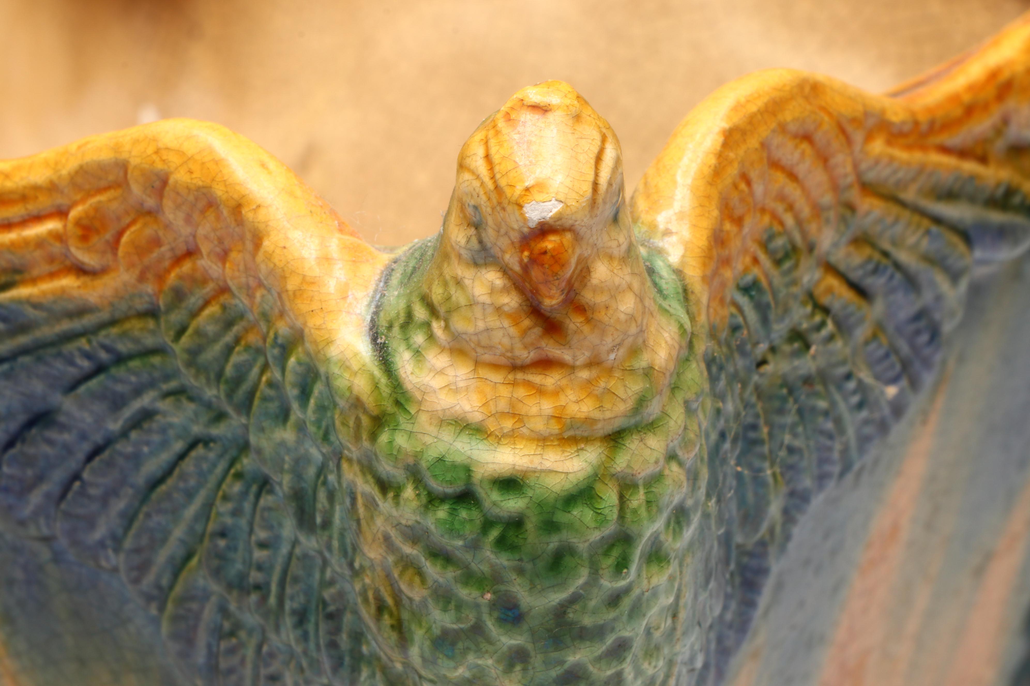 Majolica Parrot Planter