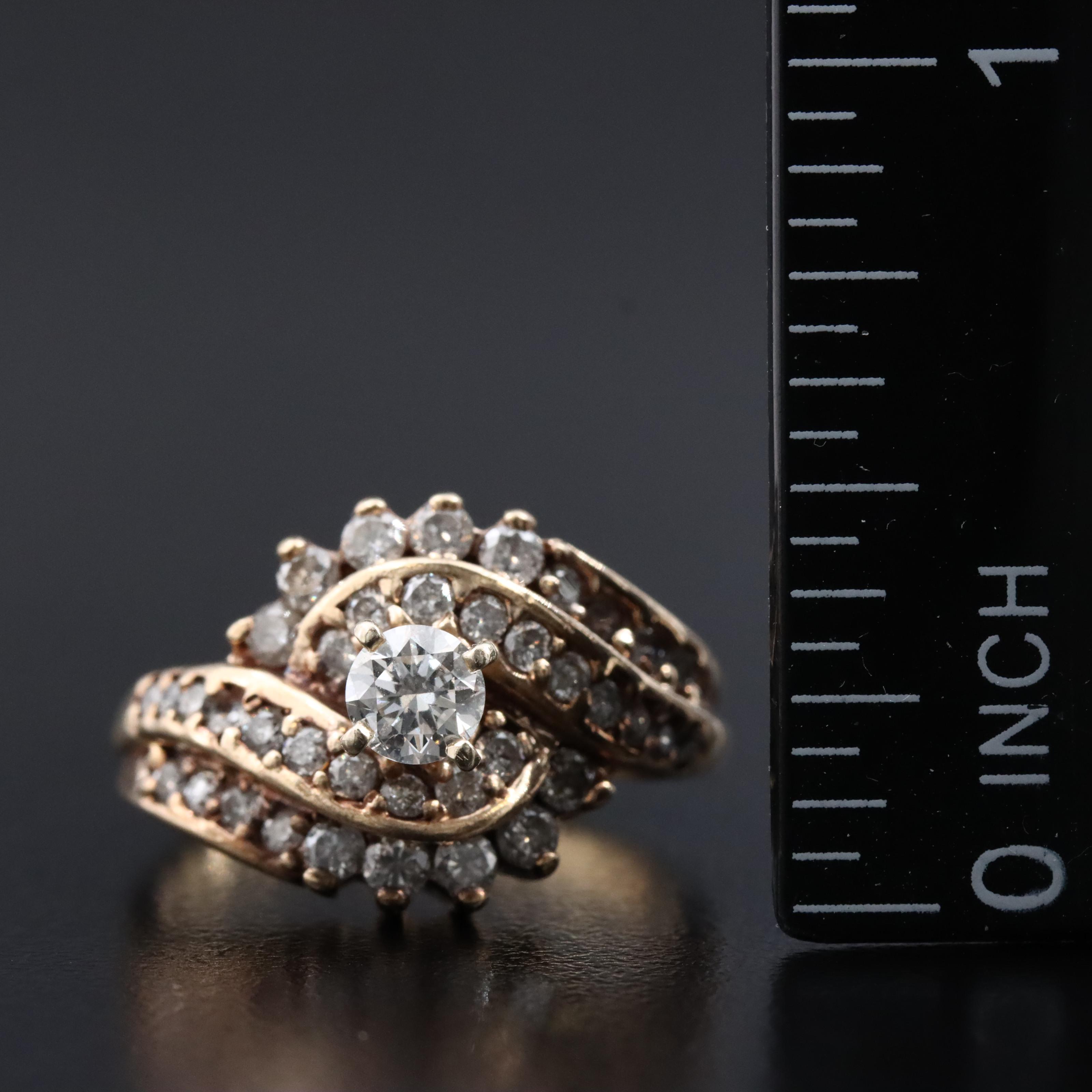 14K and 10K 1.02 CTW Diamond Ring
