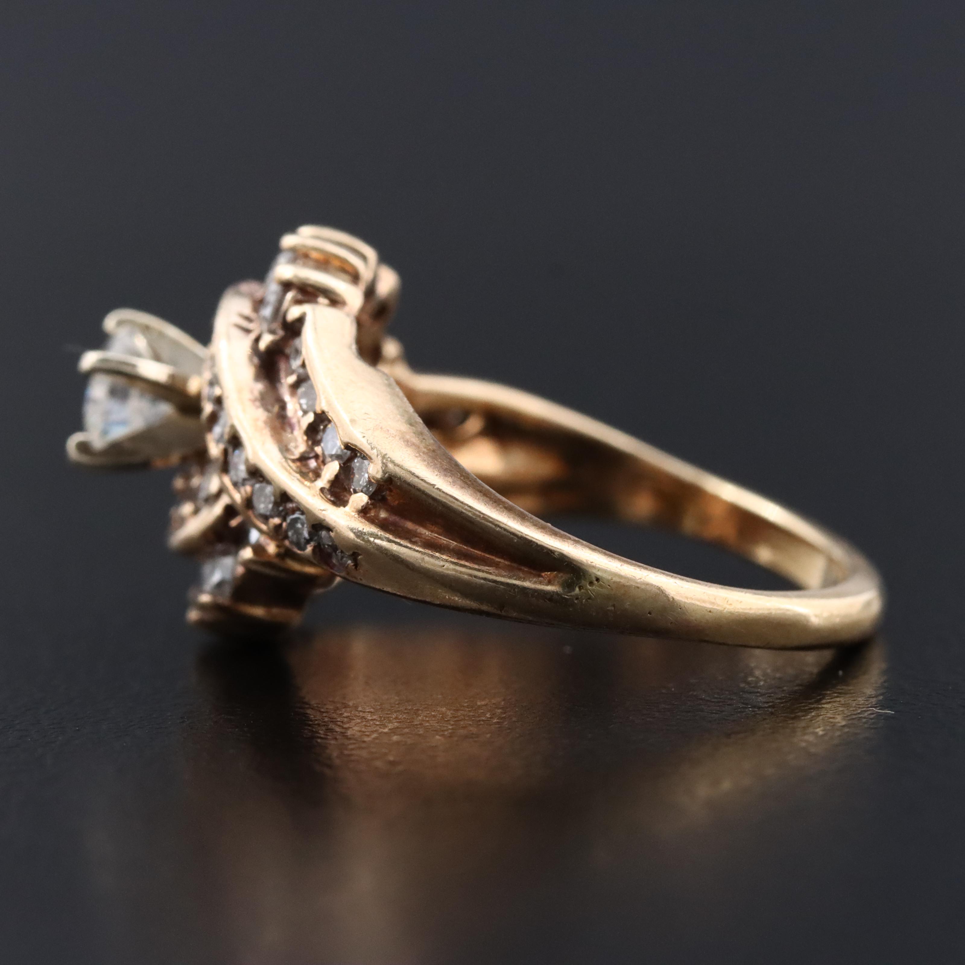 14K and 10K 1.02 CTW Diamond Ring