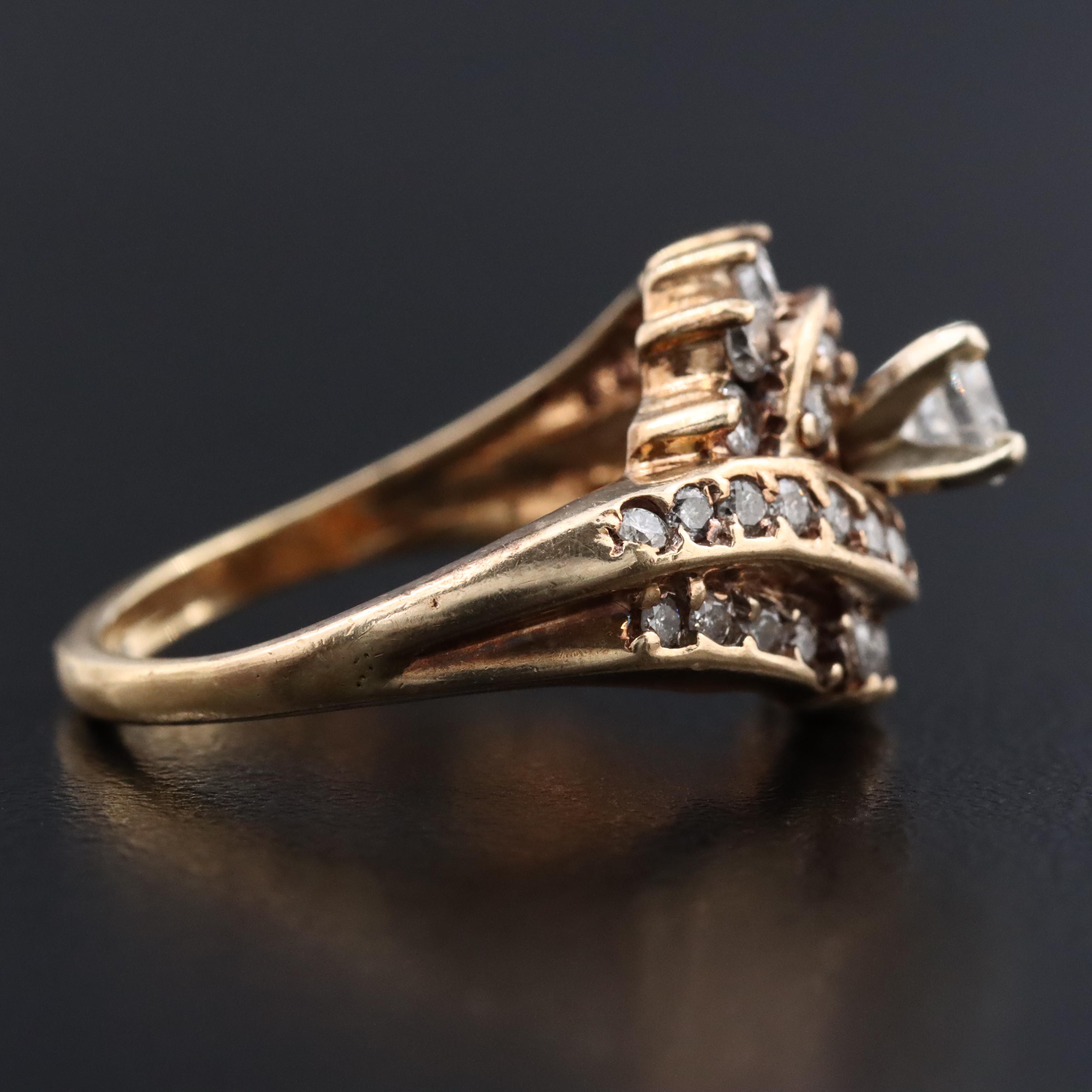 14K and 10K 1.02 CTW Diamond Ring