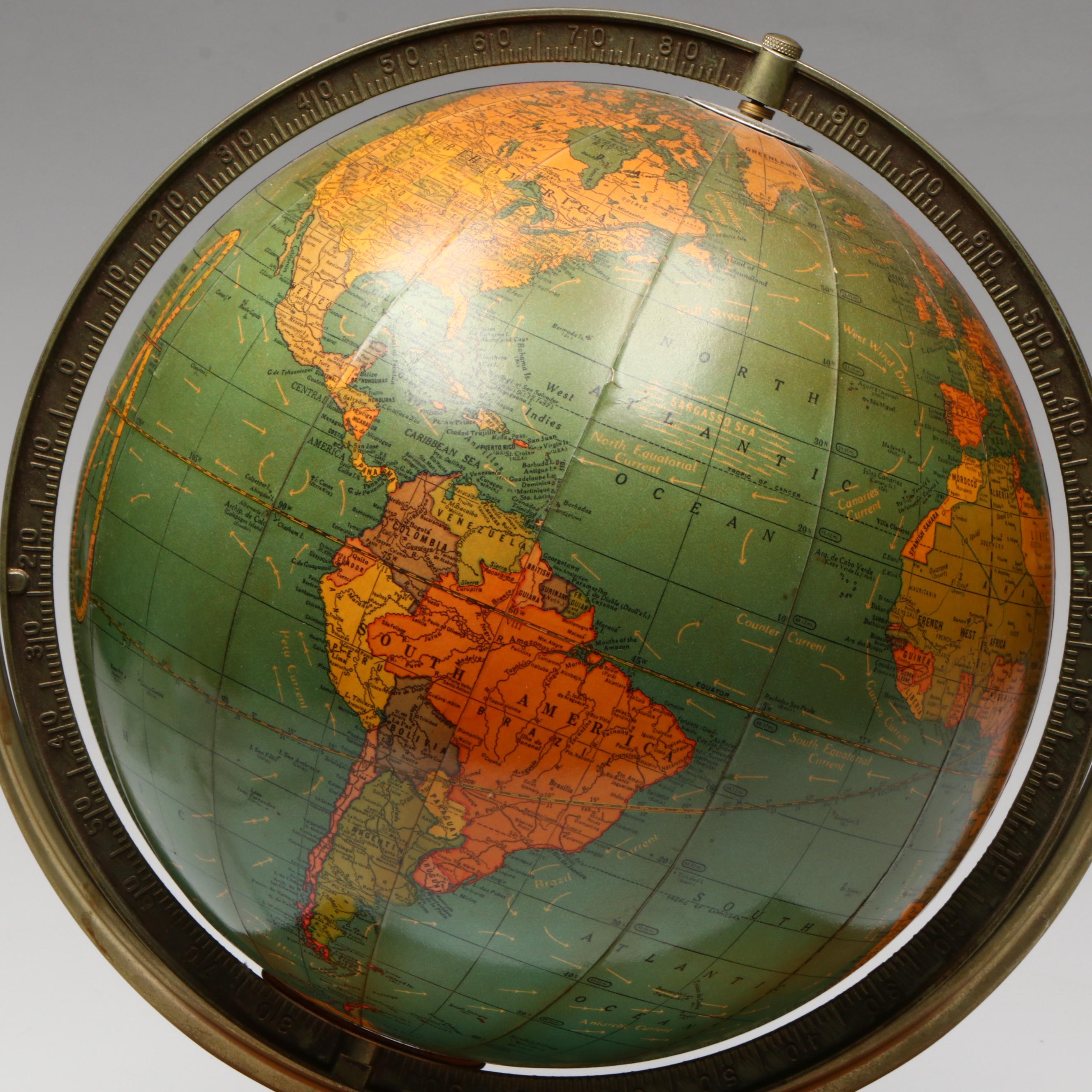 Cram's Terrestrial Illuminated Desk Globe, Vintage