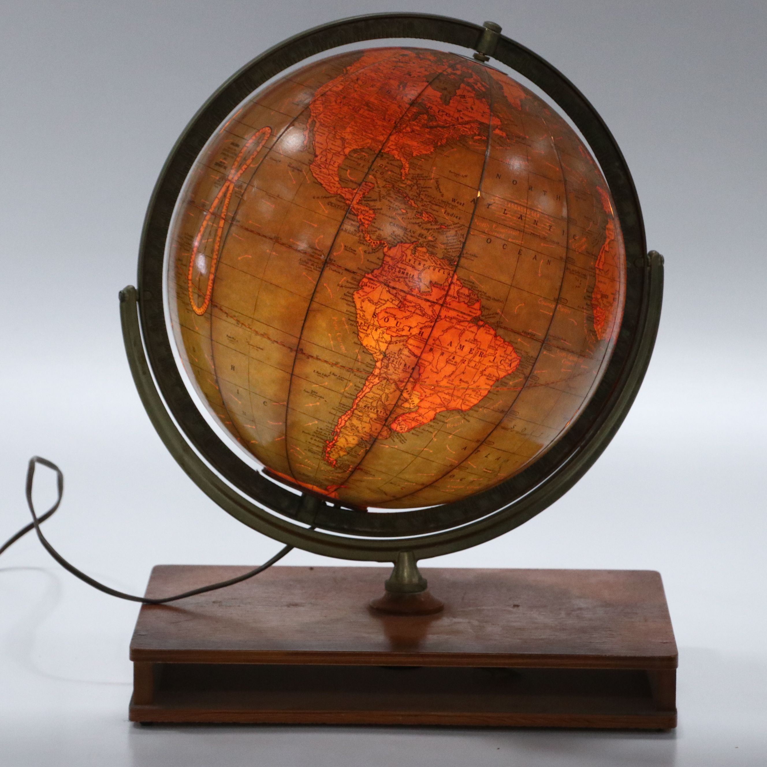 Cram's Terrestrial Illuminated Desk Globe, Vintage