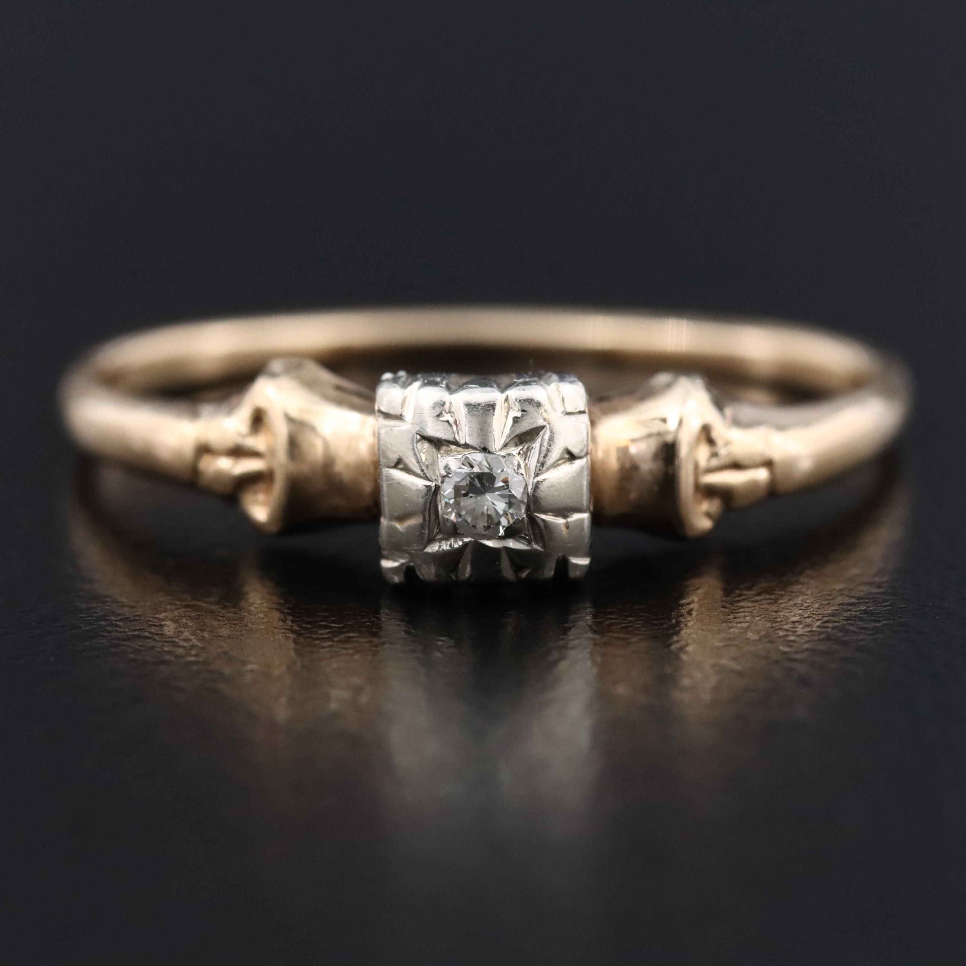 10K and 14K 0.03 CT Diamond Ring