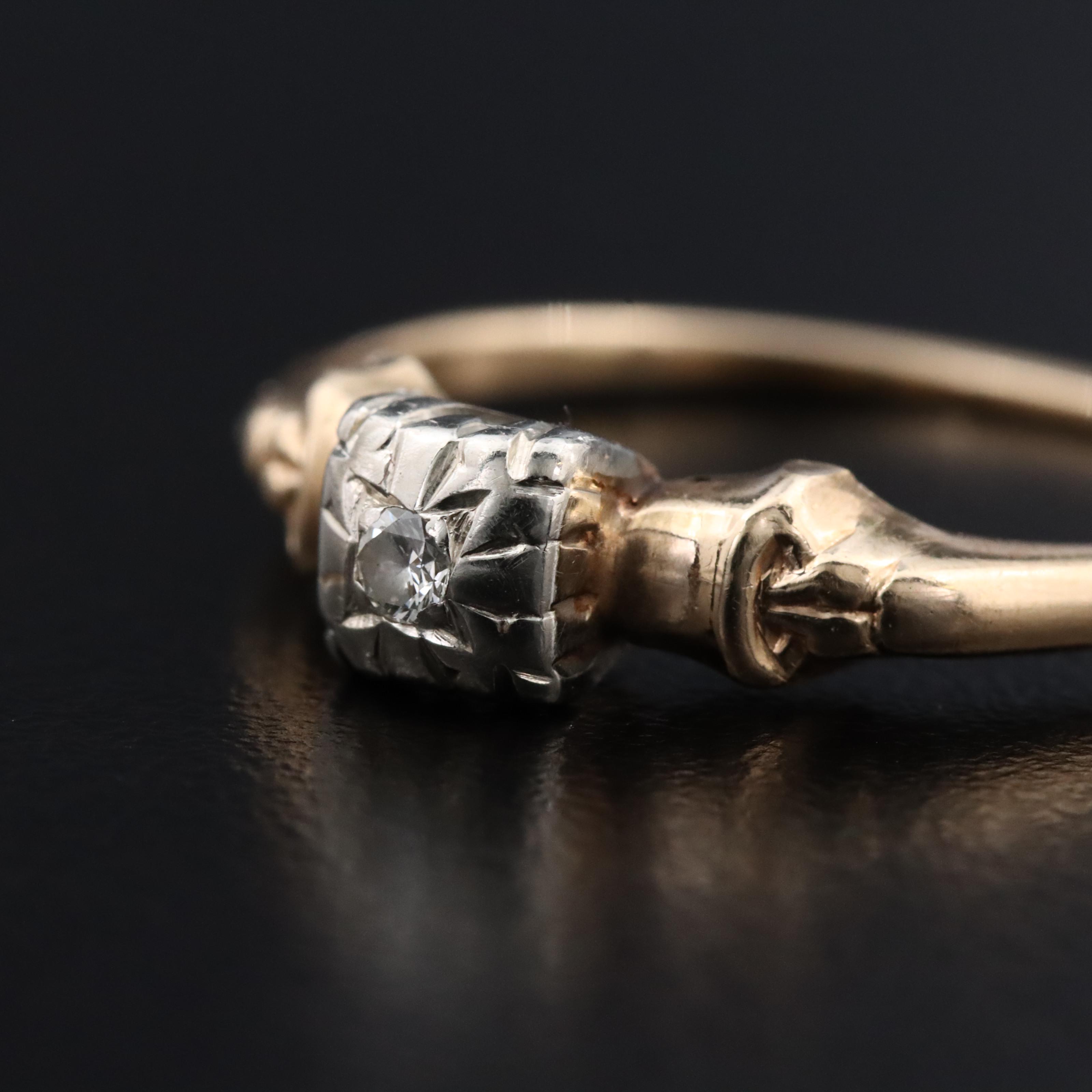 10K and 14K 0.03 CT Diamond Ring