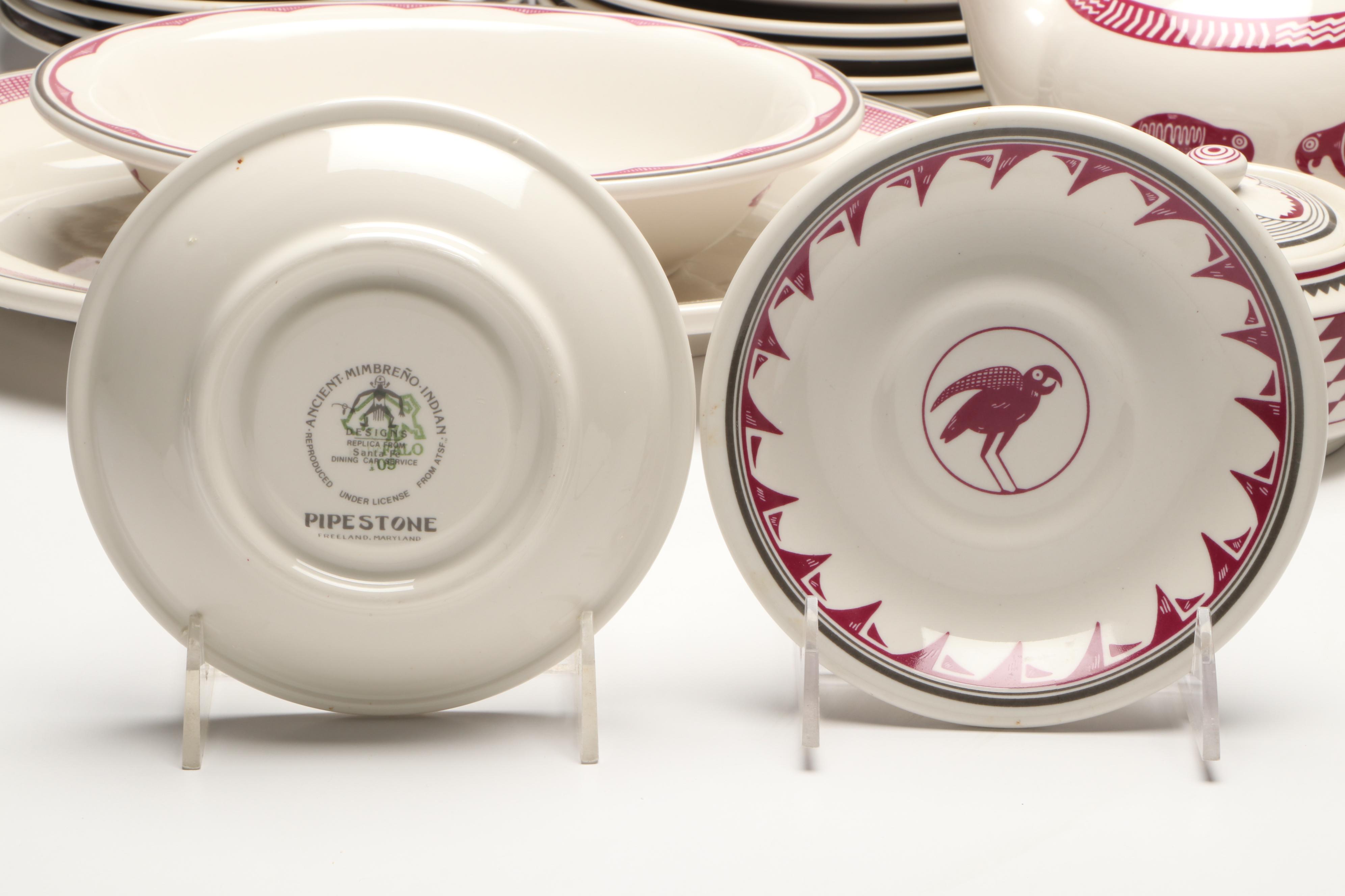 Pipestone Buffalo China Reproduction "Mimbreno" Santa Fe Railroad China