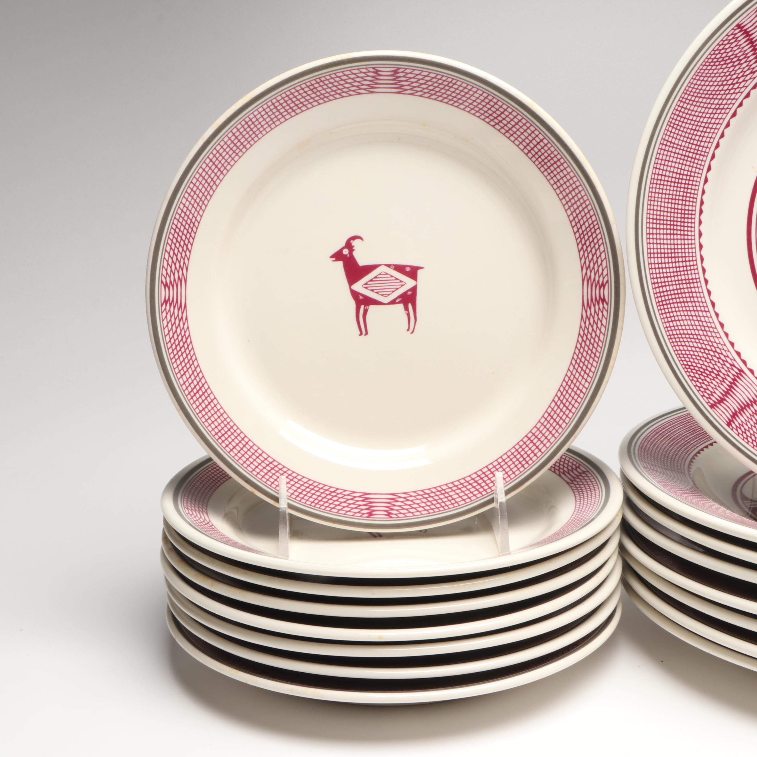 Pipestone Buffalo China Reproduction "Mimbreno" Santa Fe Railroad China