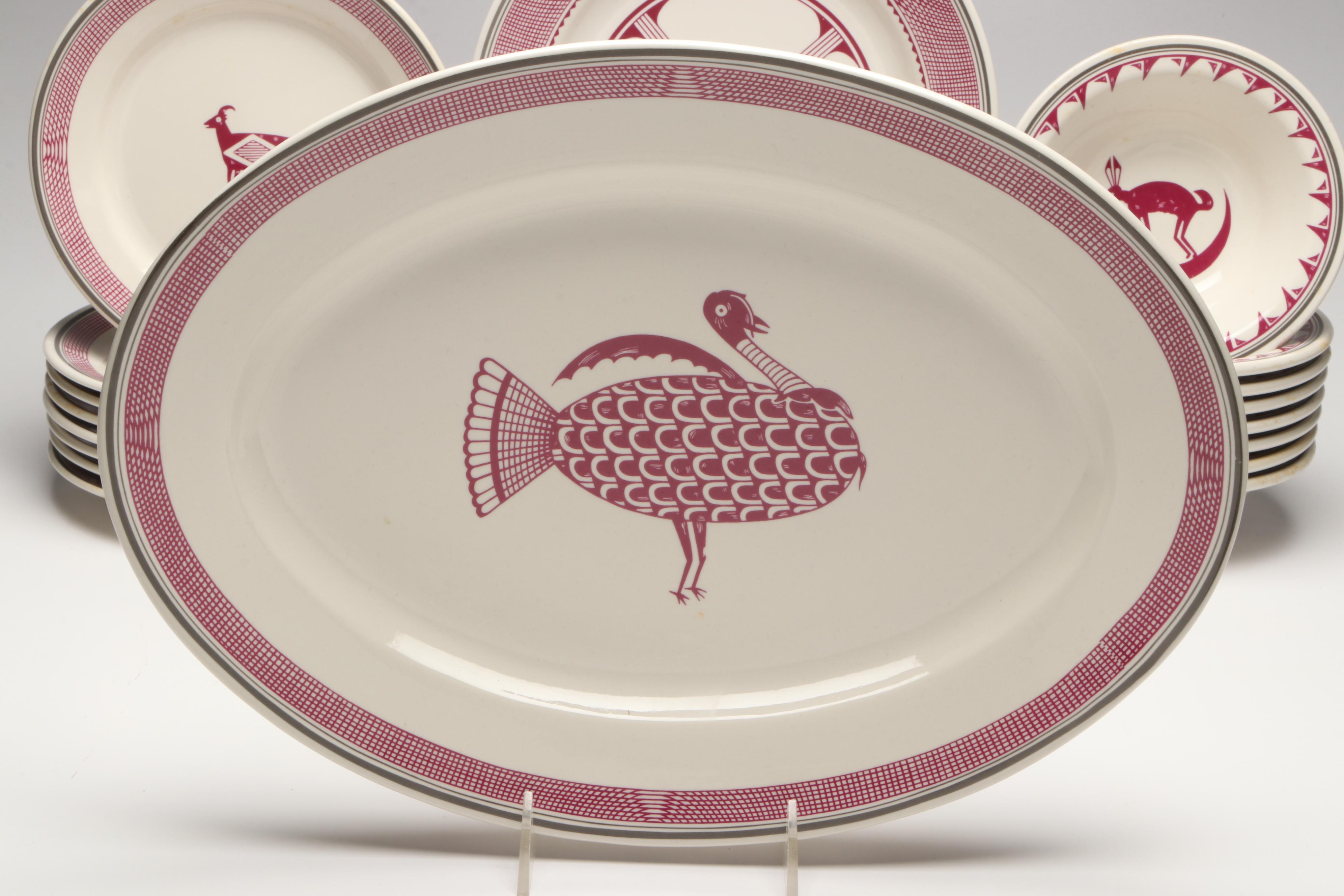 Pipestone Buffalo China Reproduction "Mimbreno" Santa Fe Railroad China