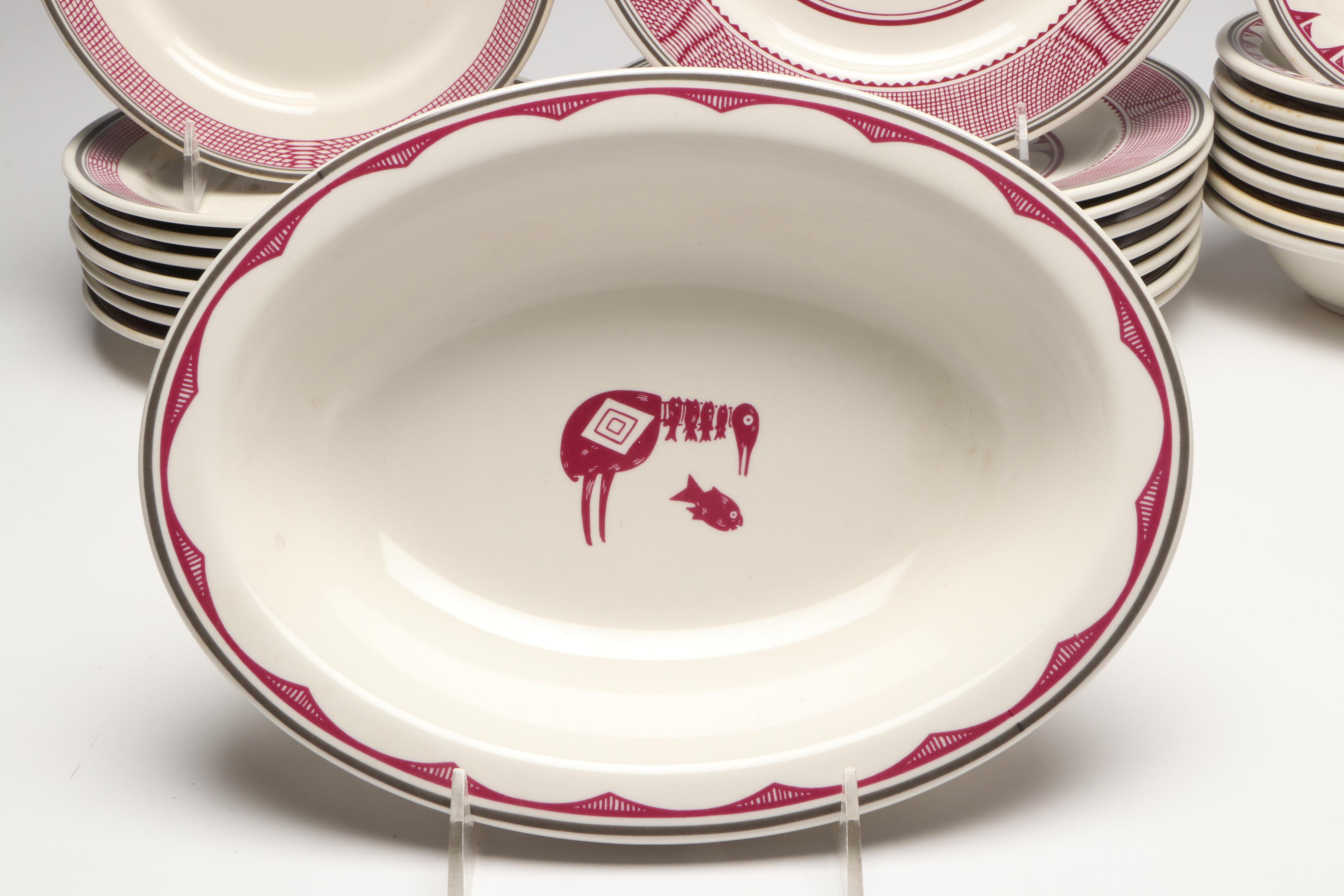 Pipestone Buffalo China Reproduction "Mimbreno" Santa Fe Railroad China