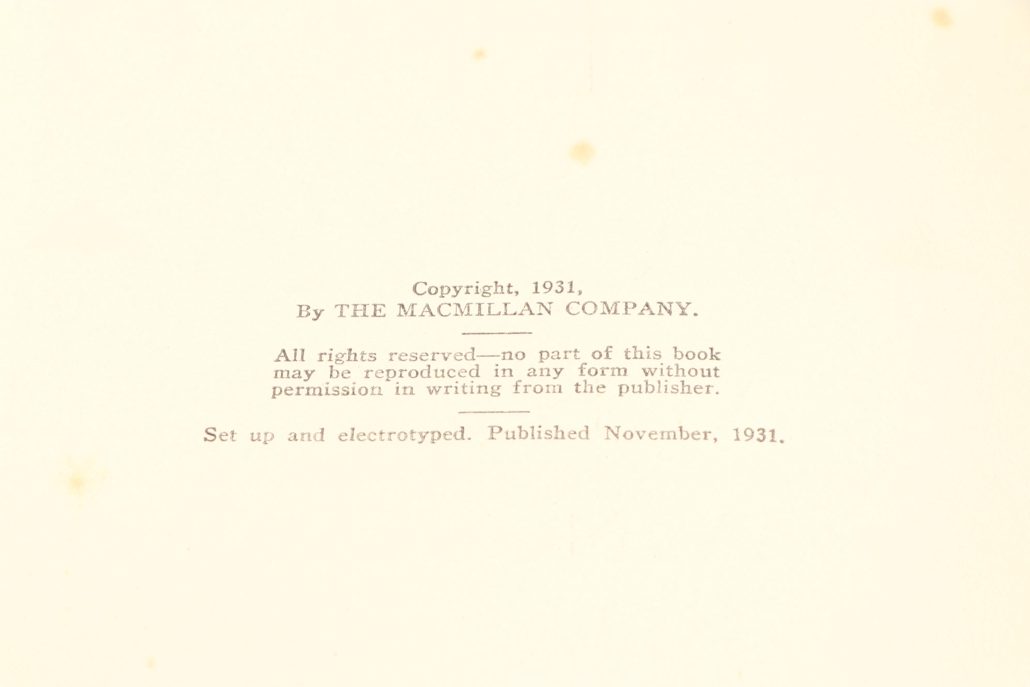 Allen Lewis Illustrated First Edition "Calico Bush" by Rachel Field, 1931