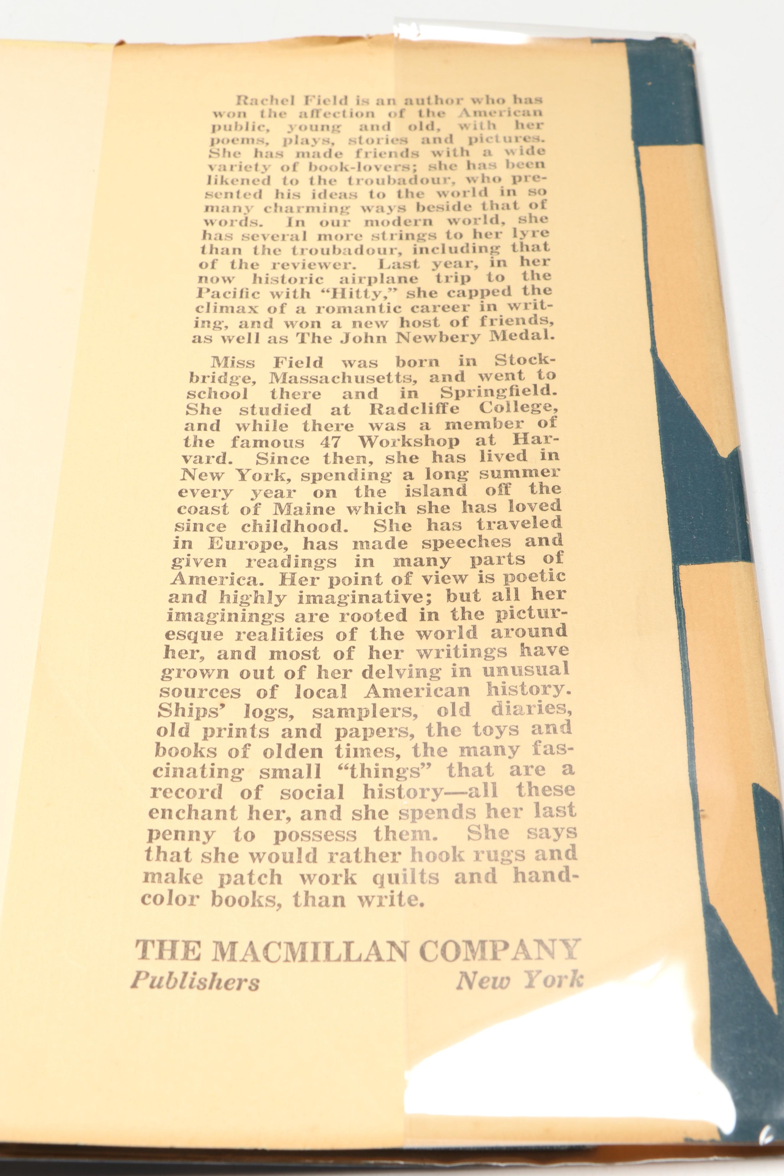 Allen Lewis Illustrated First Edition "Calico Bush" by Rachel Field, 1931