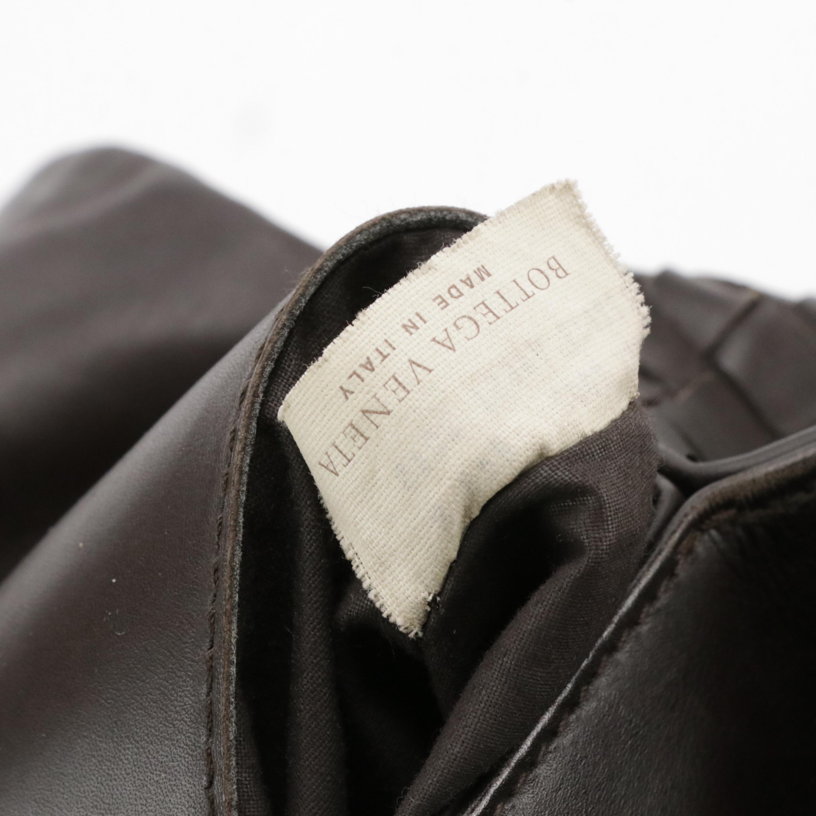 Bottega Veneta Business Briefcase Bag in Dark Brown Intrecciato Leather