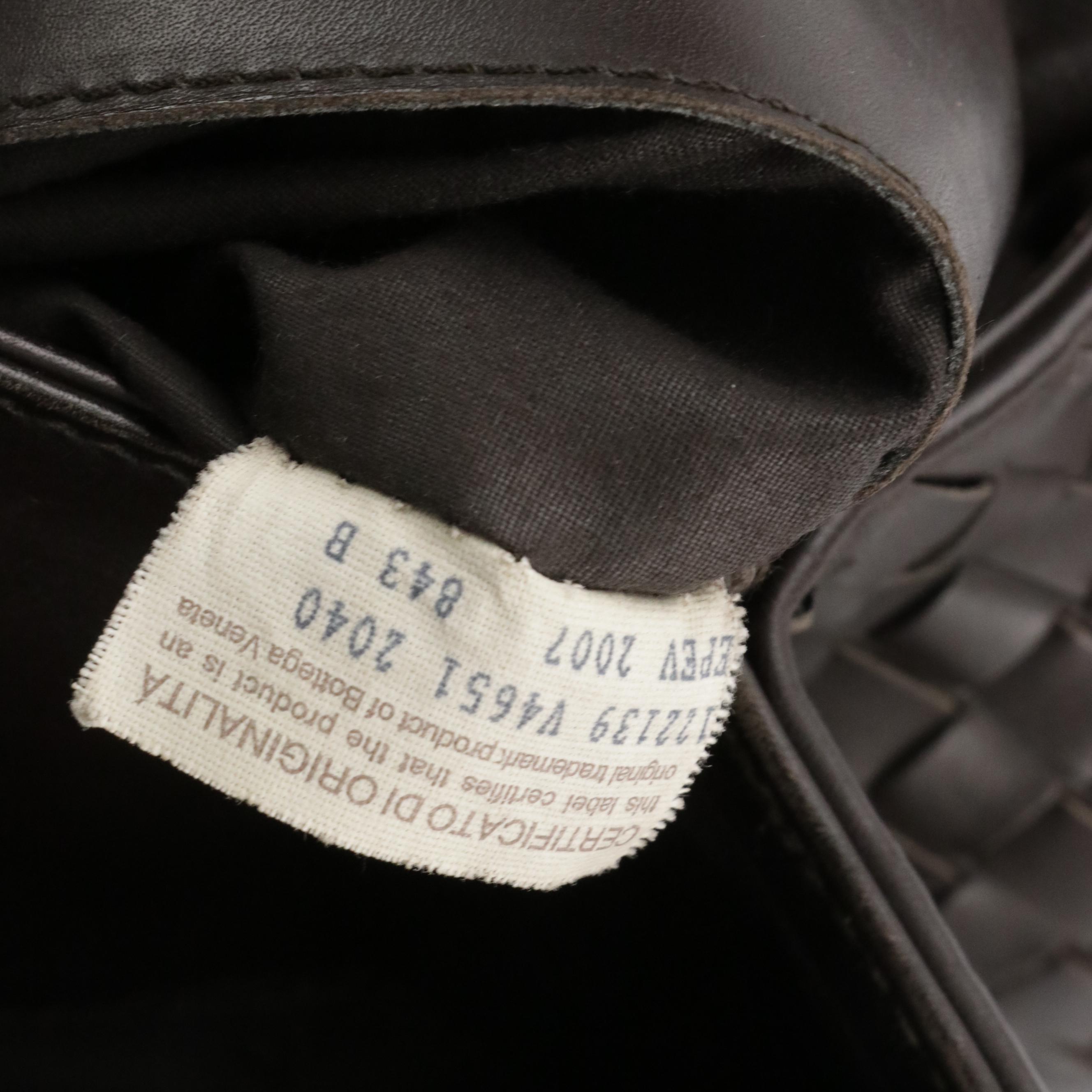 Bottega Veneta Business Briefcase Bag in Dark Brown Intrecciato Leather