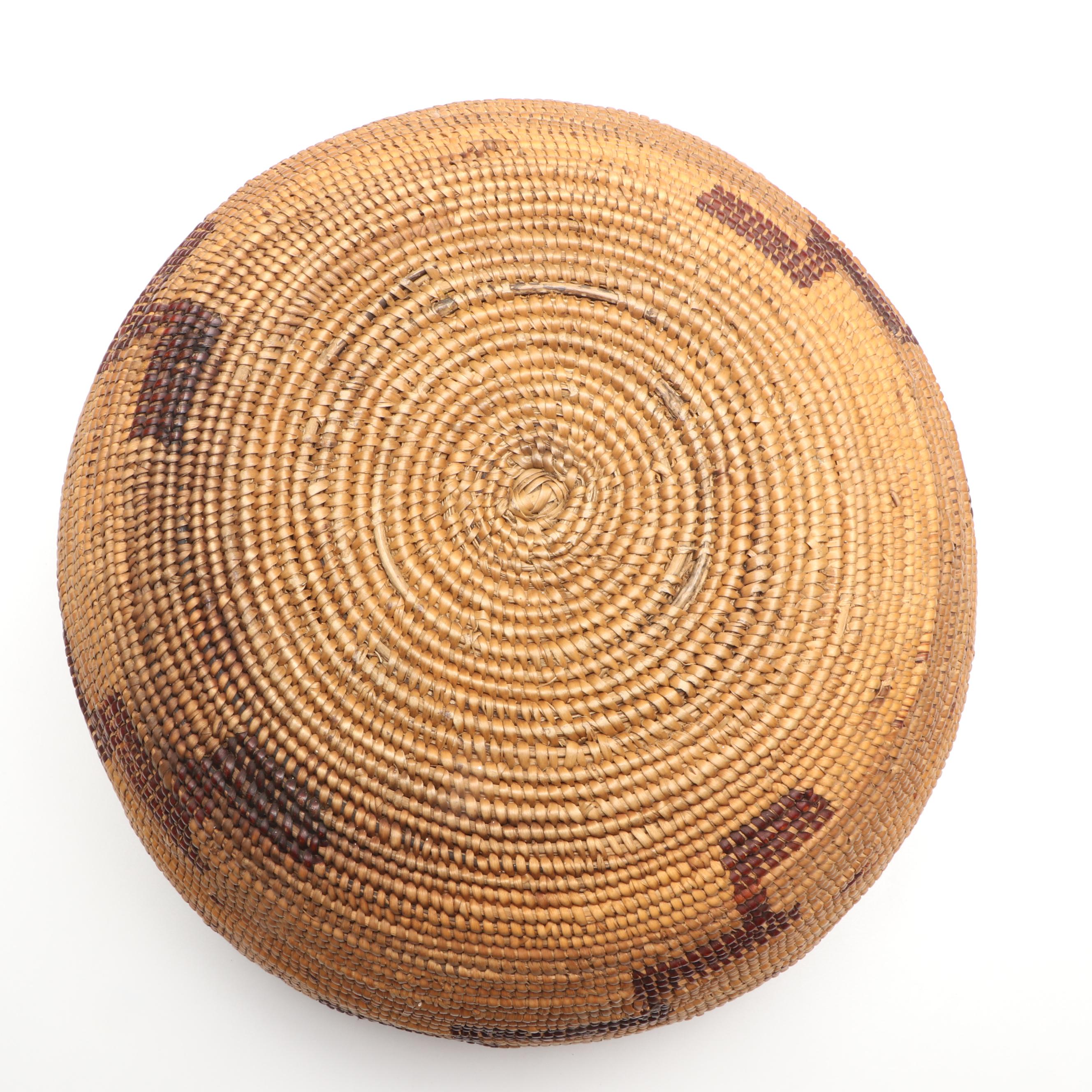 Indigenous California Coiled Basketry Bowl, 20th Century