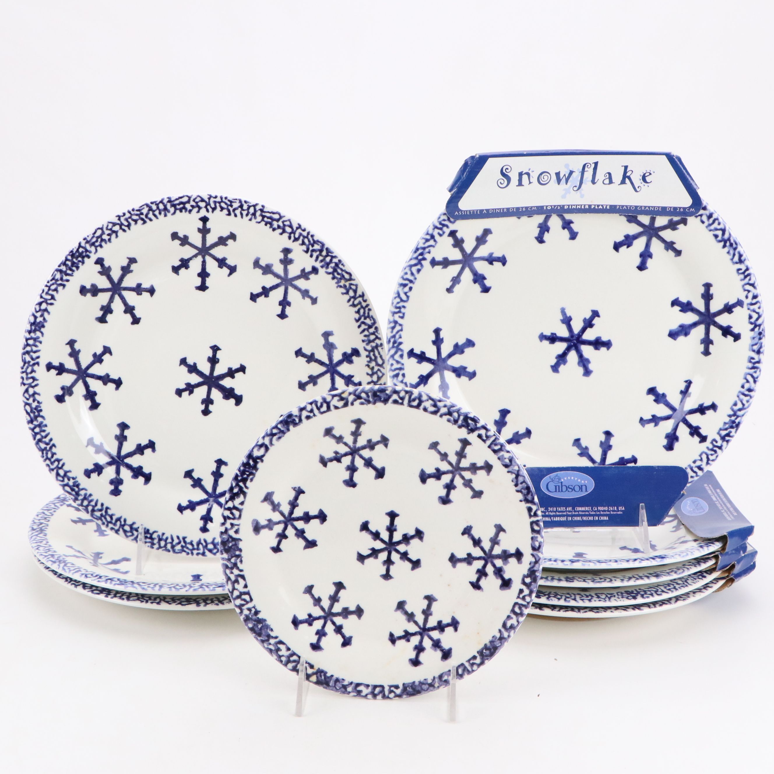 Gibson "Snowflake" Dinner and Salad Plates