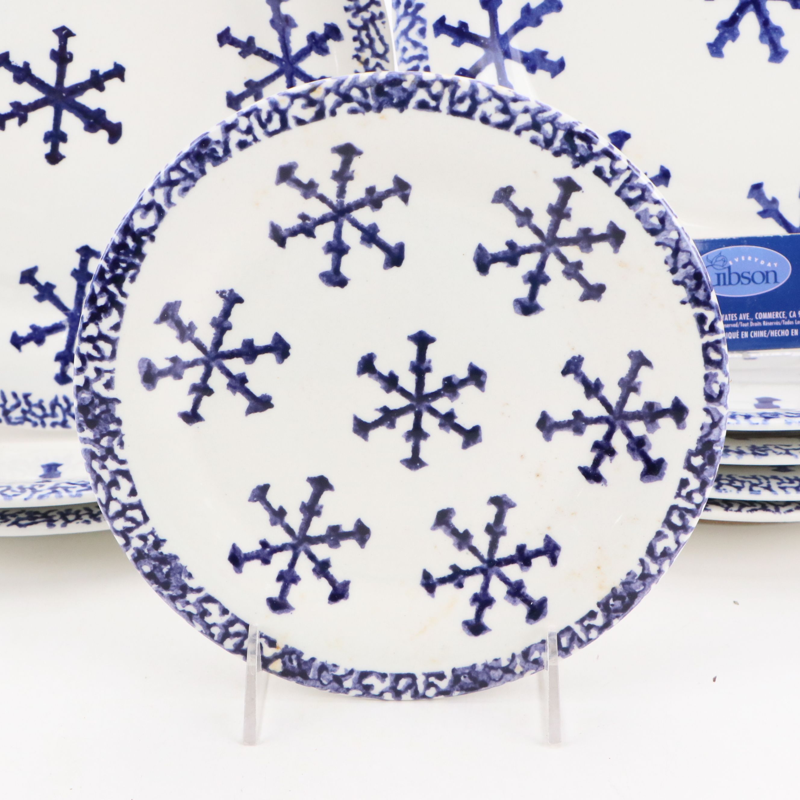 Gibson "Snowflake" Dinner and Salad Plates