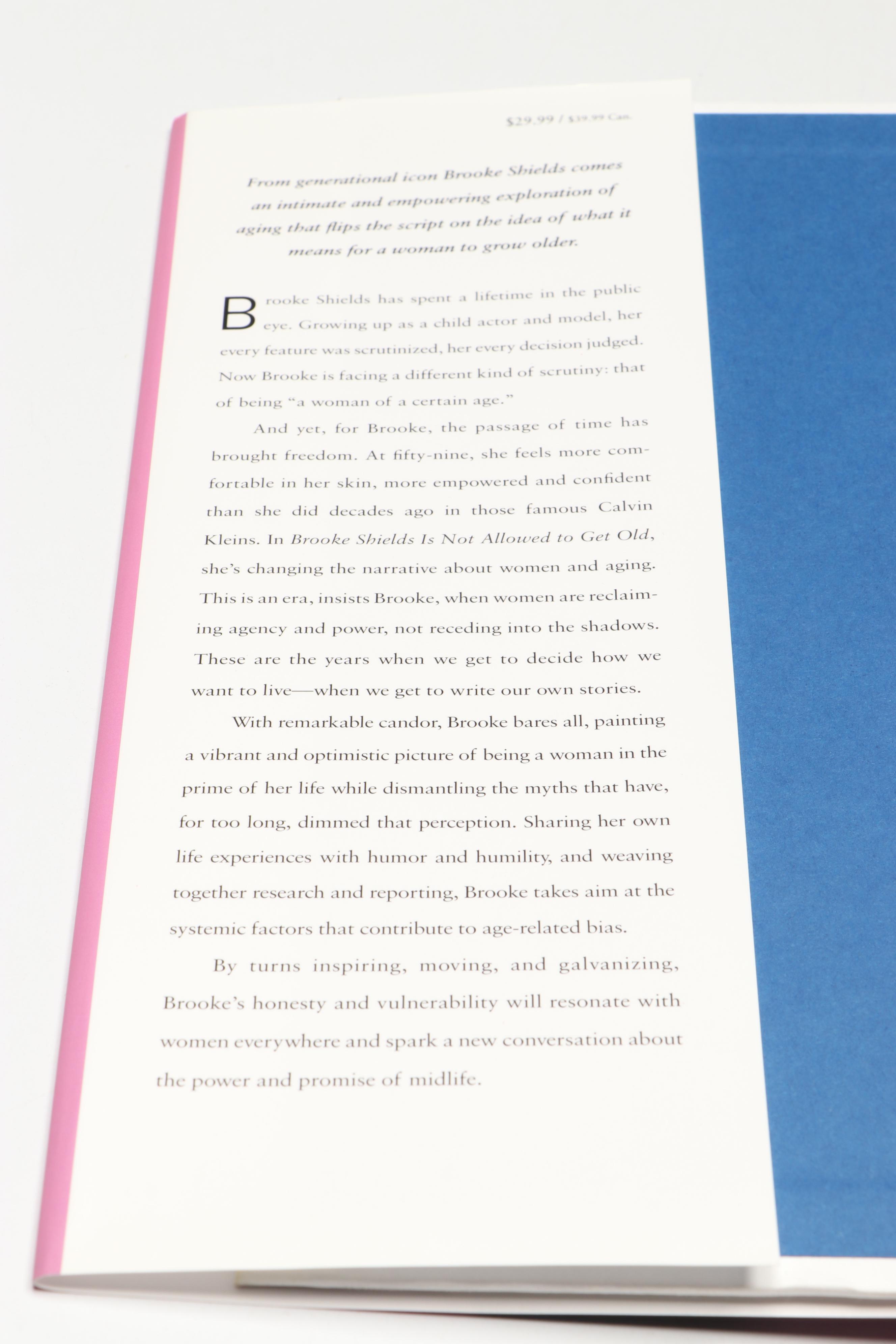 Signed First Edition "Brooke Shields Is Not Allowed to Get Old," 2025