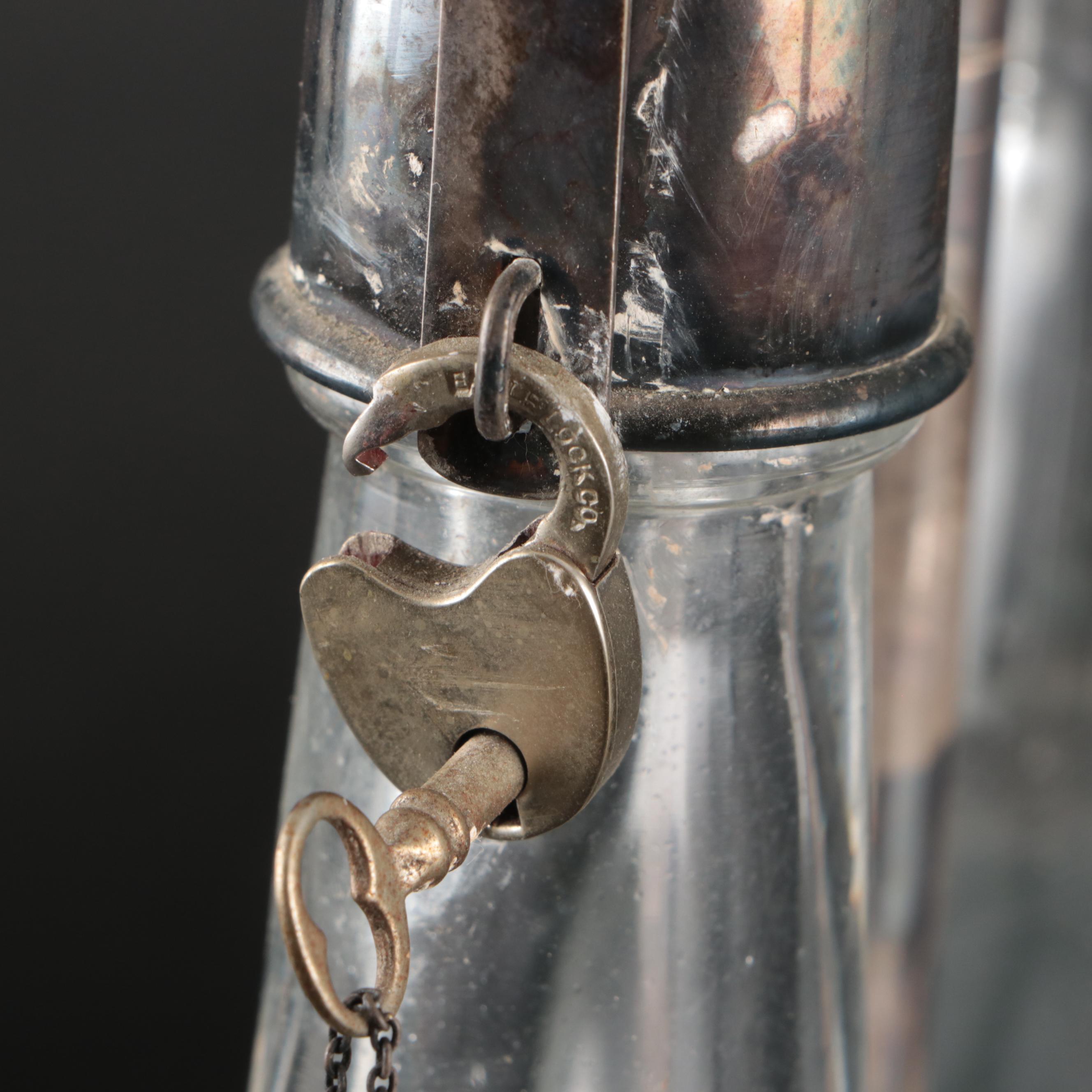 Pair of Hobbyist Hand-Painted Bottles with Locking Metal Caddy, 1940