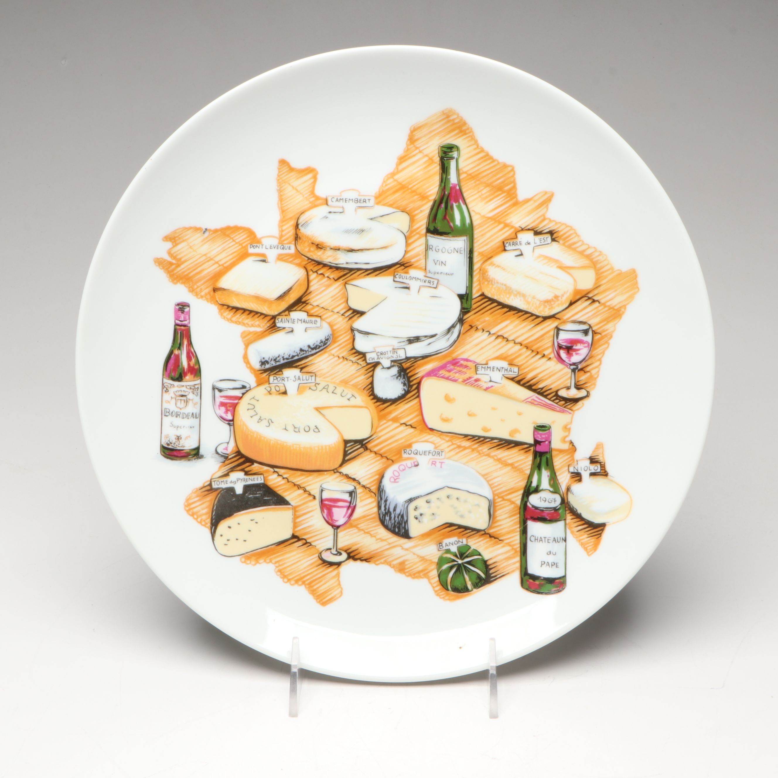 Nimet Turkish Hand-Painted Ceramic Bowls with Vase, Plate and Figurine