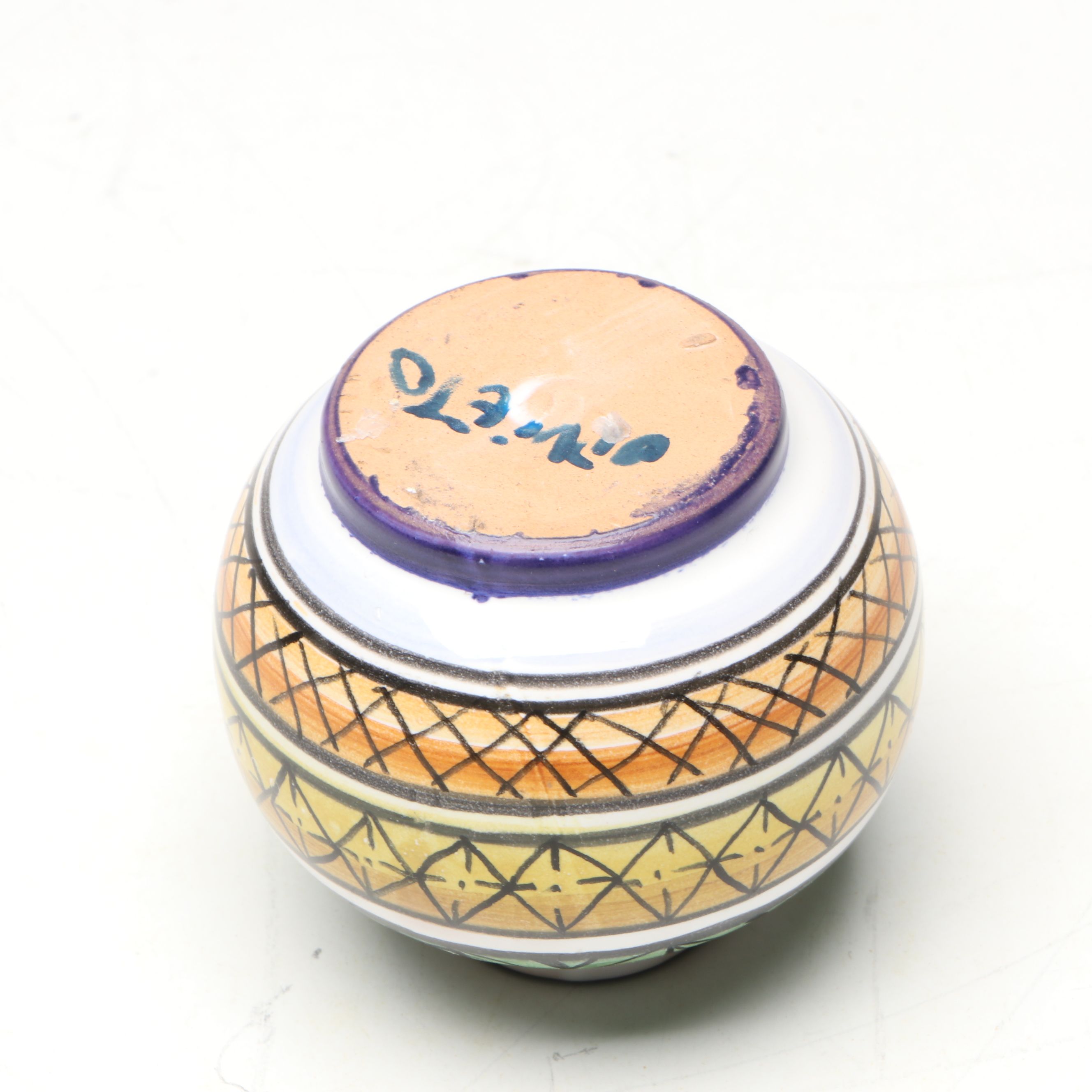 Nimet Turkish Hand-Painted Ceramic Bowls with Vase, Plate and Figurine