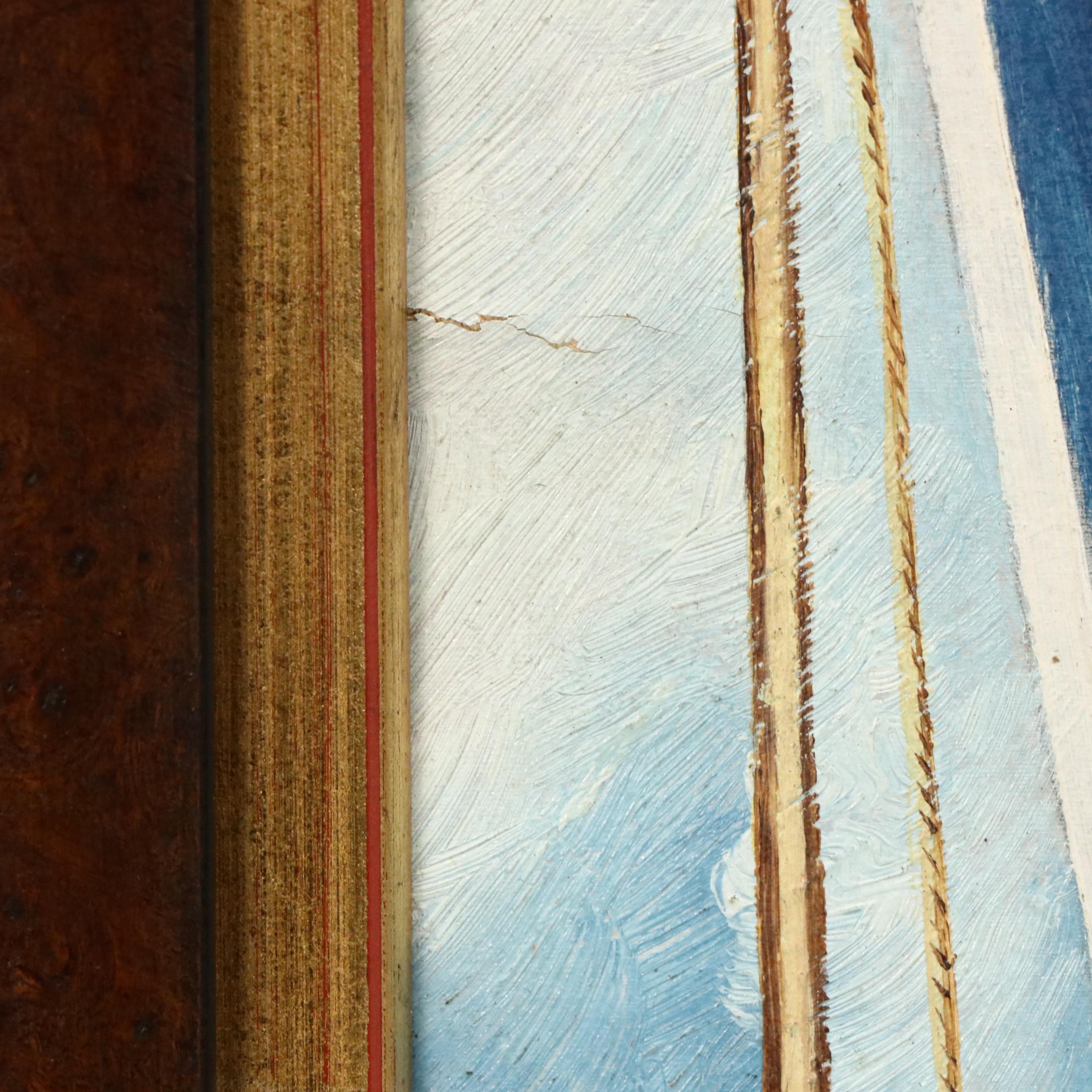 G. Matlack Patriotic Oil Painting of American Flag, 1919