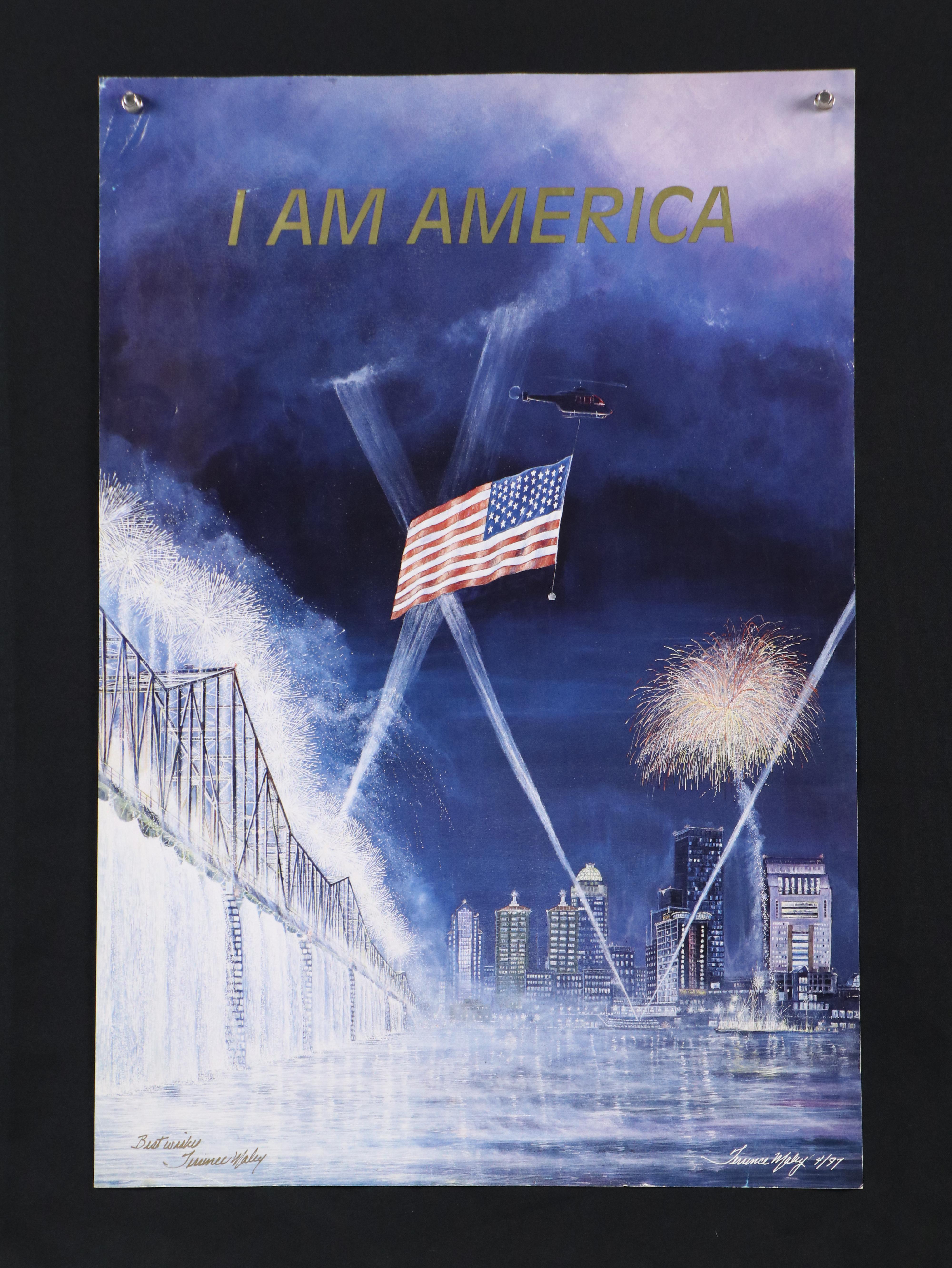 Terence Mally Offset Lithograph Poster "I Am America"