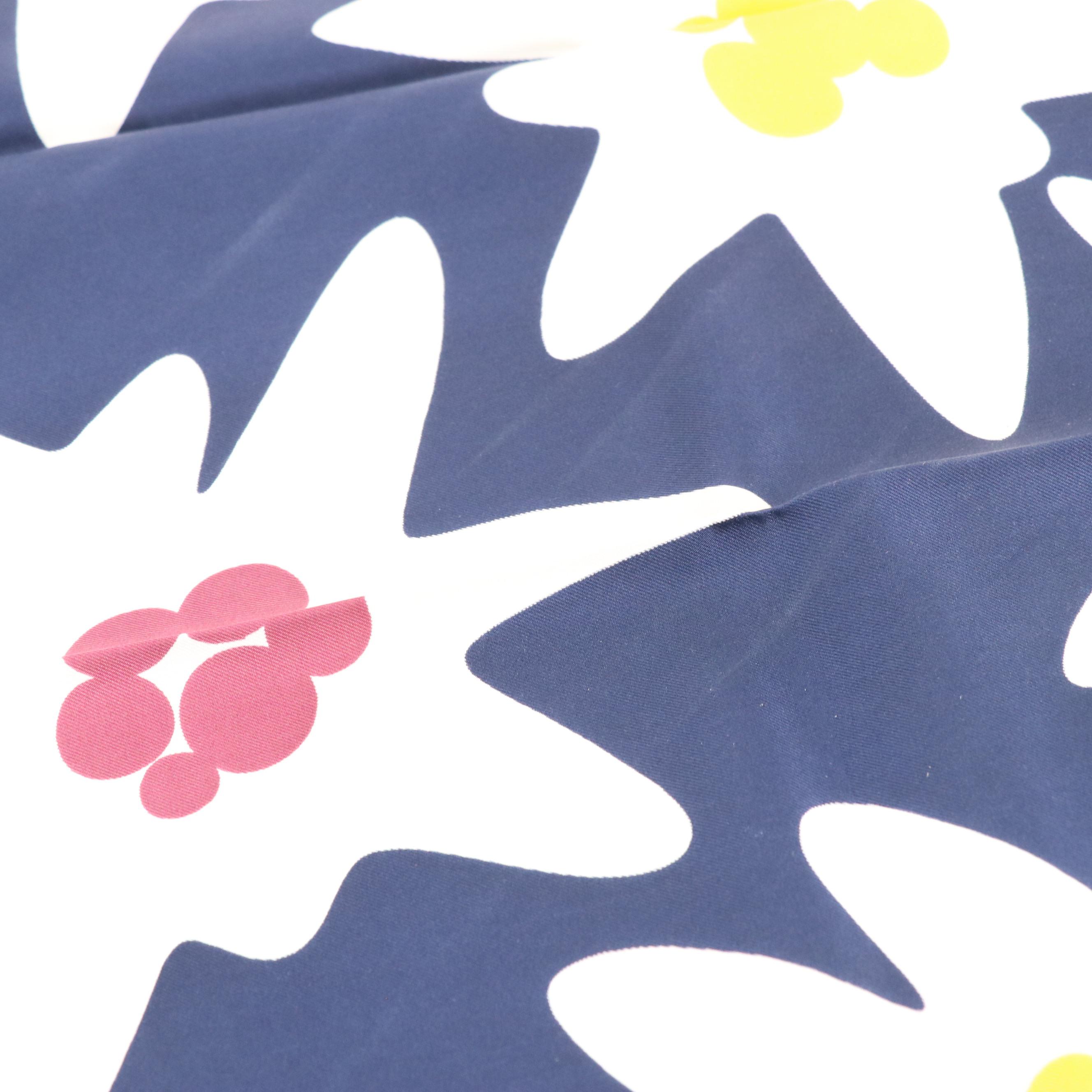 Lanvin Abstract Floral Pattern Scarf in Silk Twill with Box