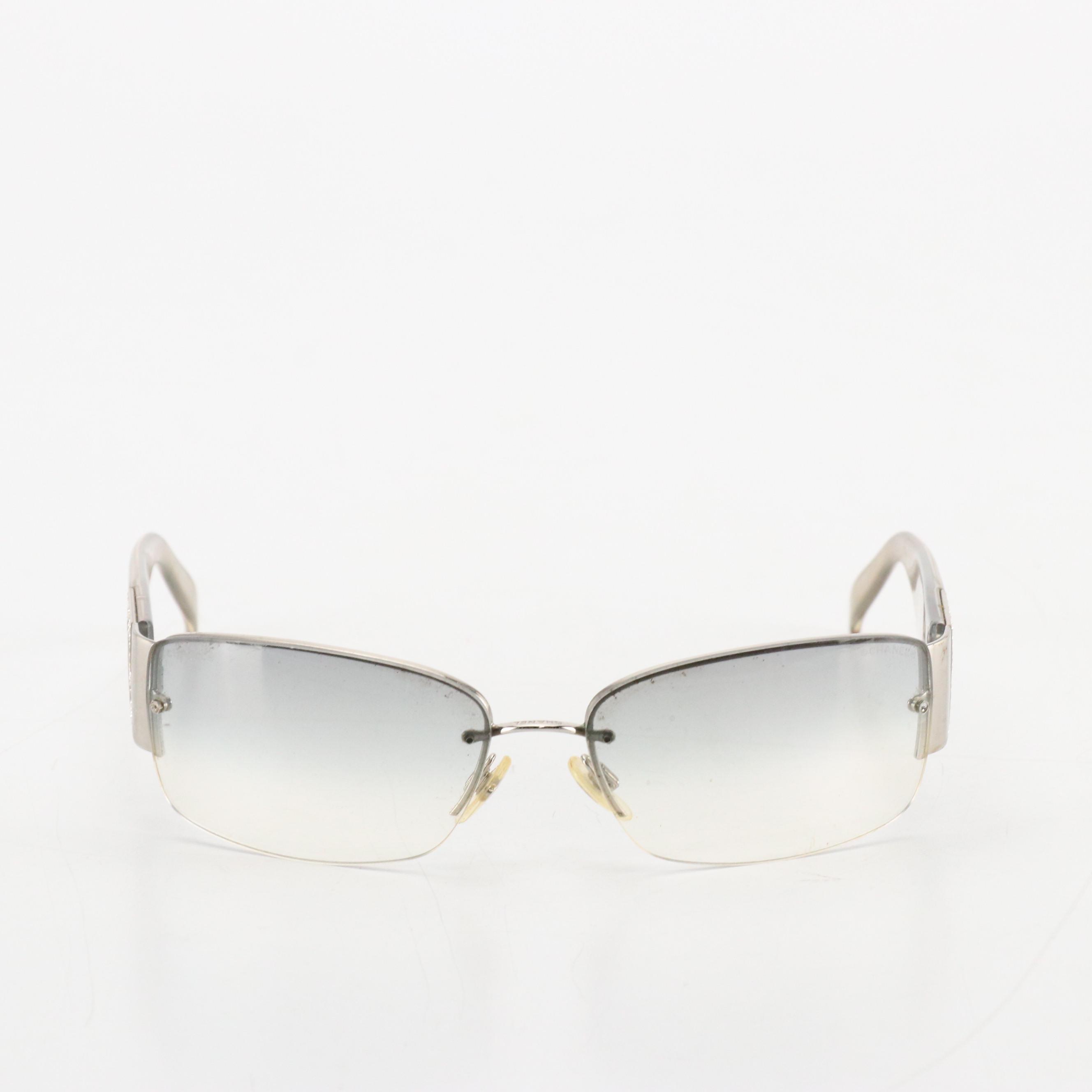Chanel CC Crystal 4117-B Semi-Rimless Sunglasses