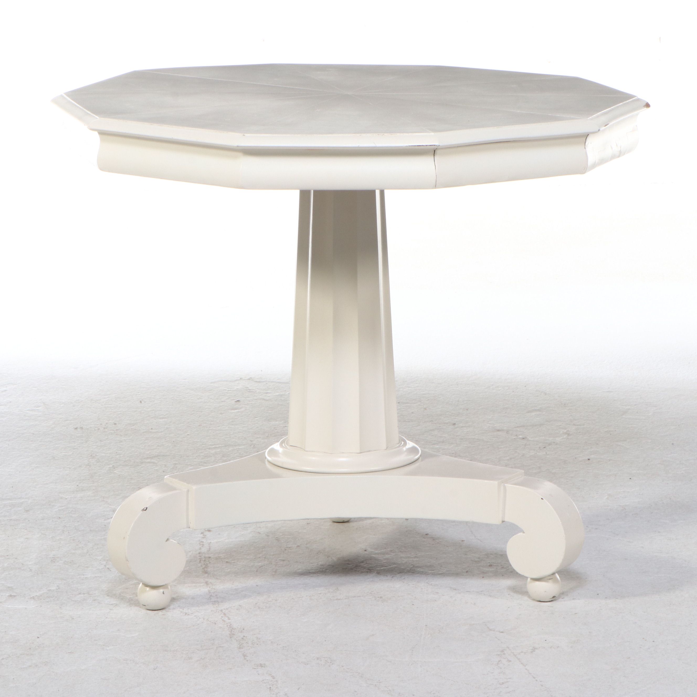 Painted Wooden Pedestal Table