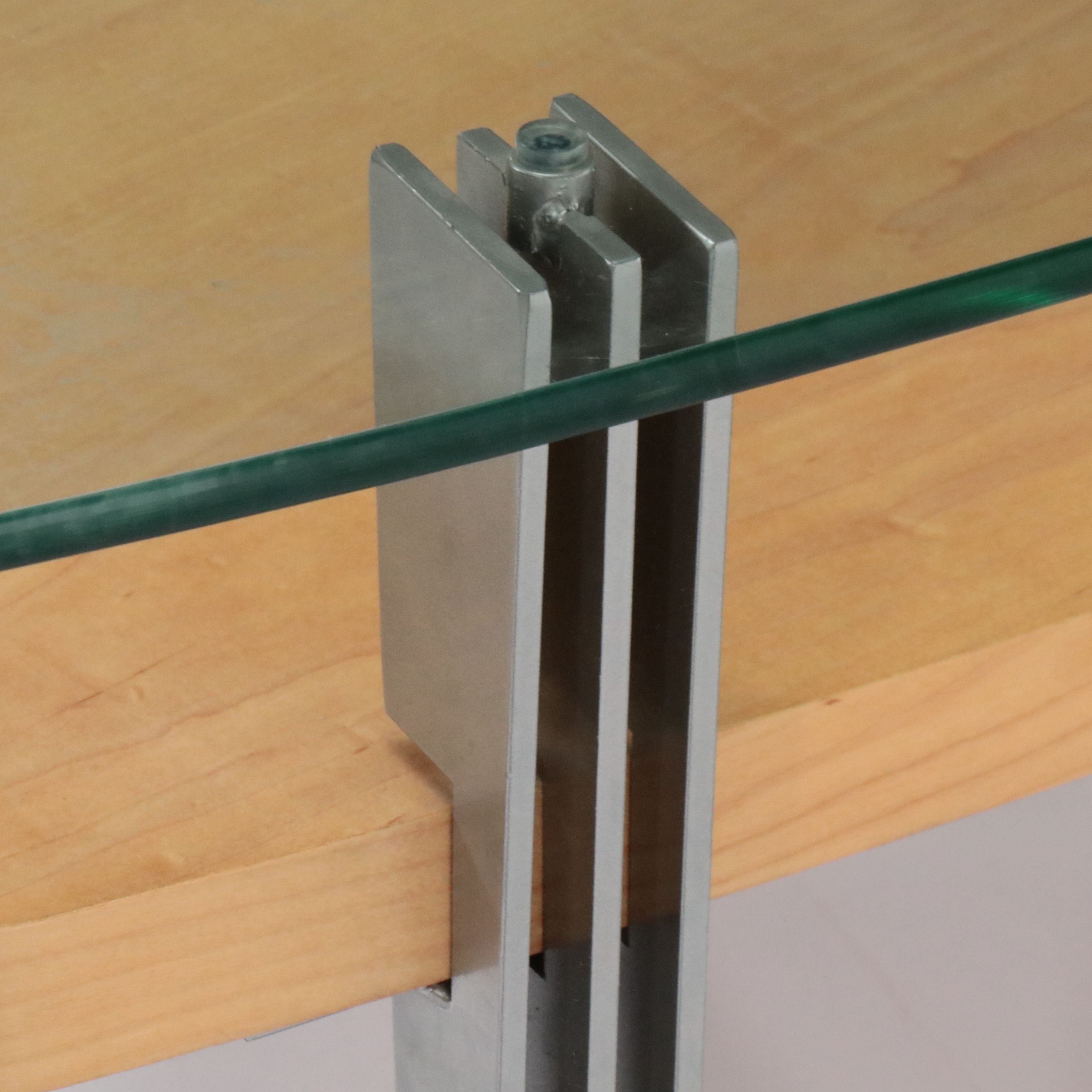 Modern Triangular Coffee Table with Glass Top
