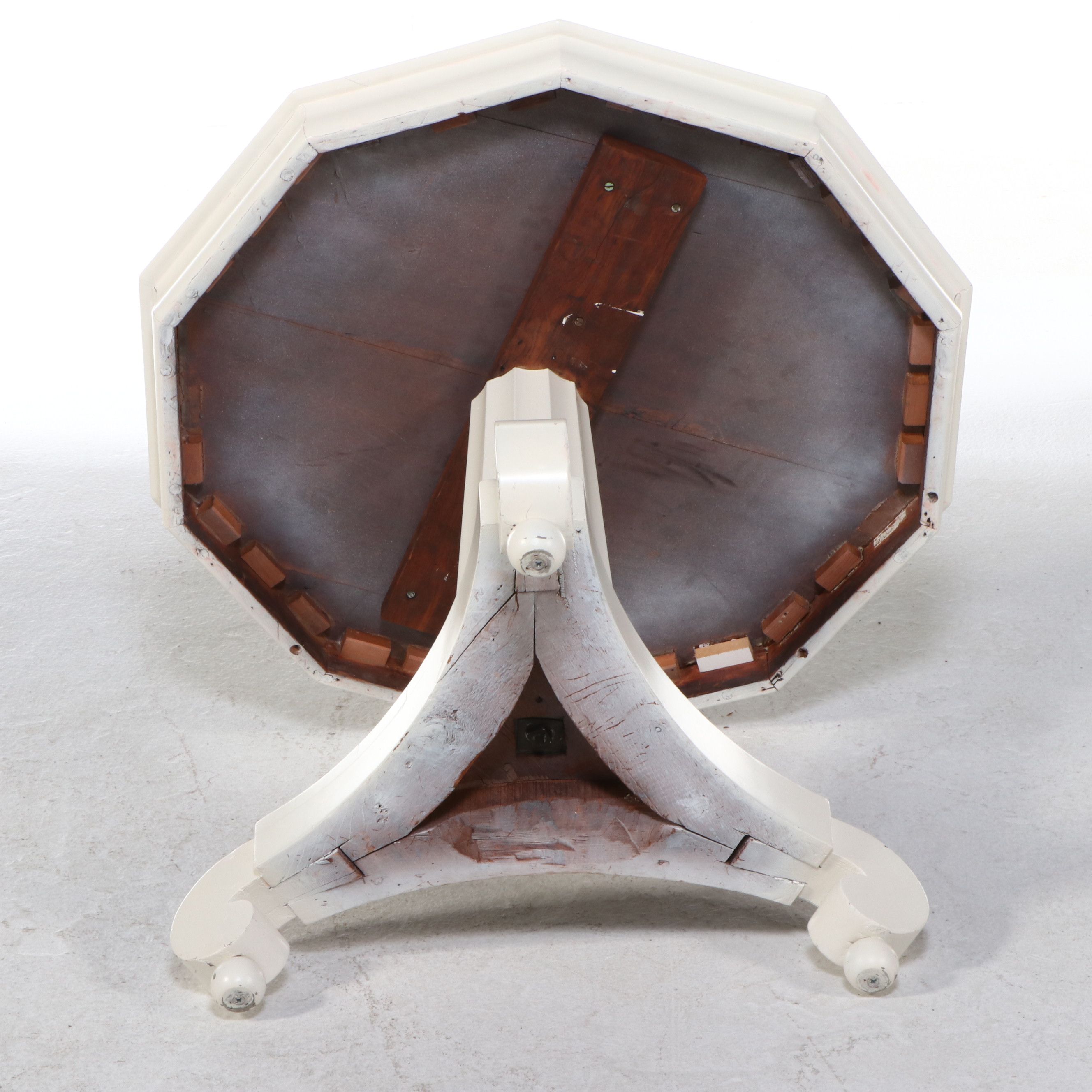 Painted Wooden Pedestal Table