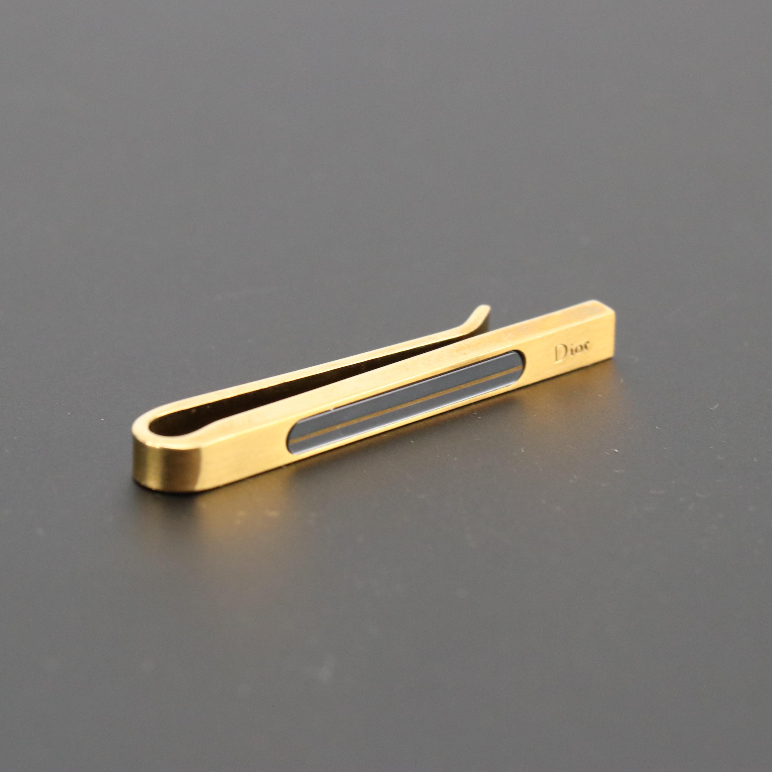 Christian Dior Gold Tone Tie Bar