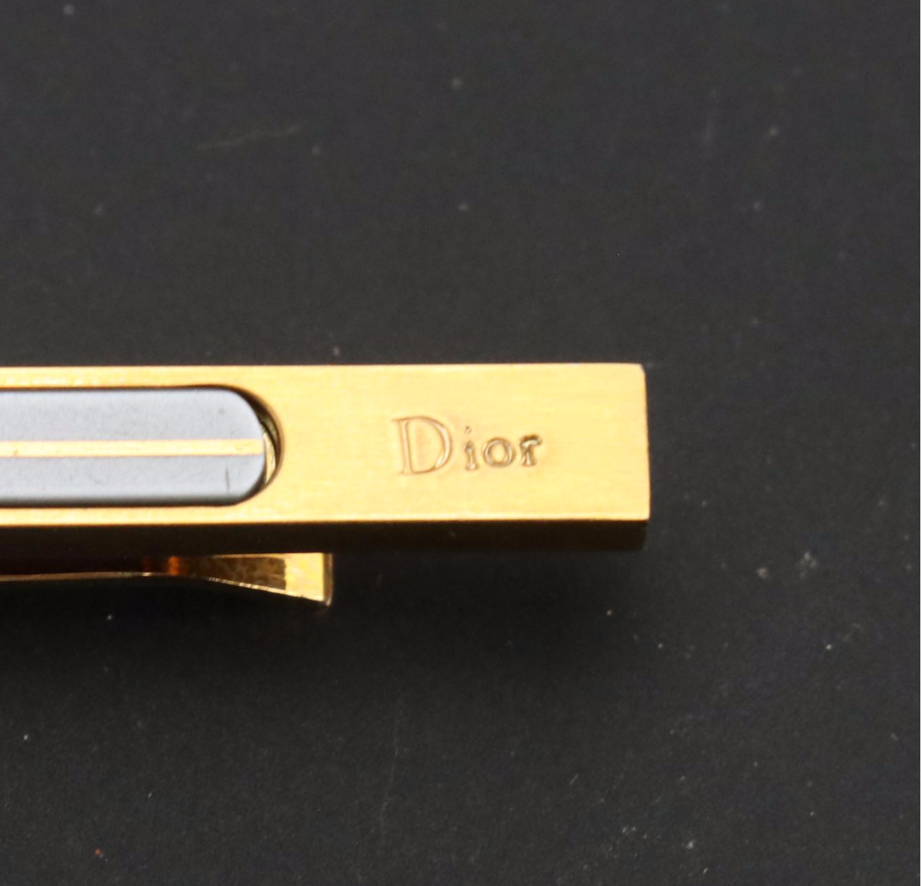 Christian Dior Gold Tone Tie Bar