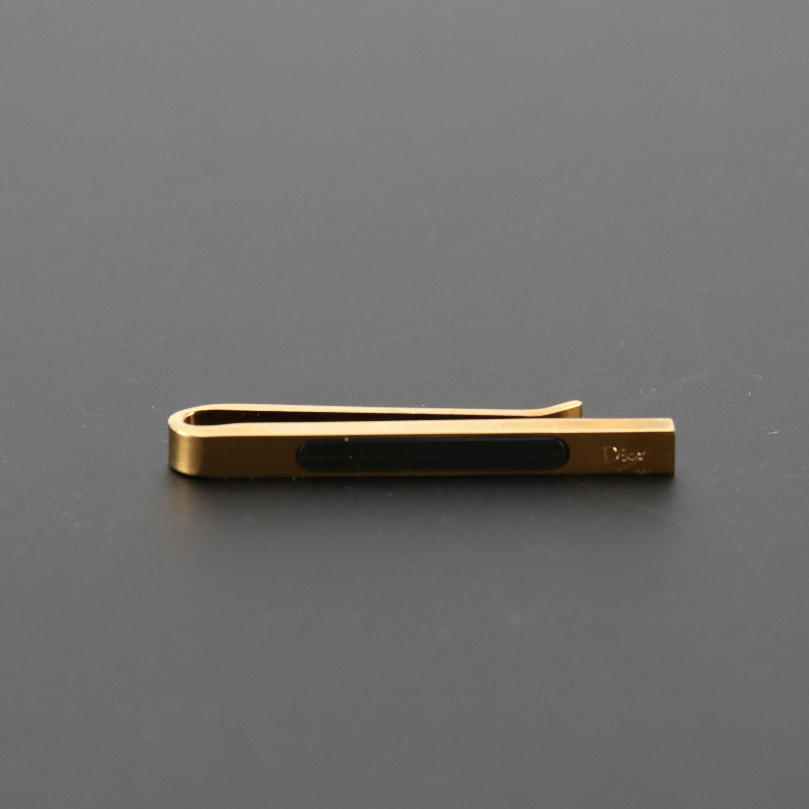 Christian Dior Gold Tone Tie Bar