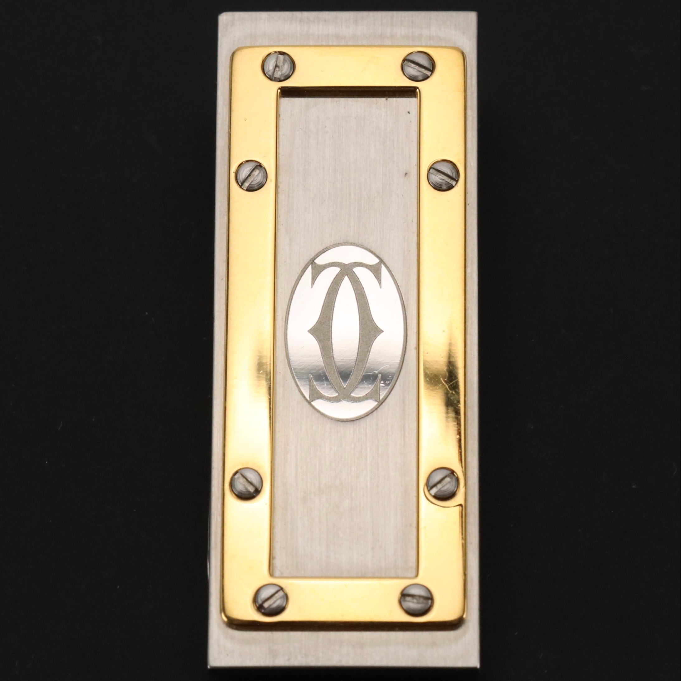 Cartier Santos de Cartier Stainless Steel/Gold Tone Money Clip