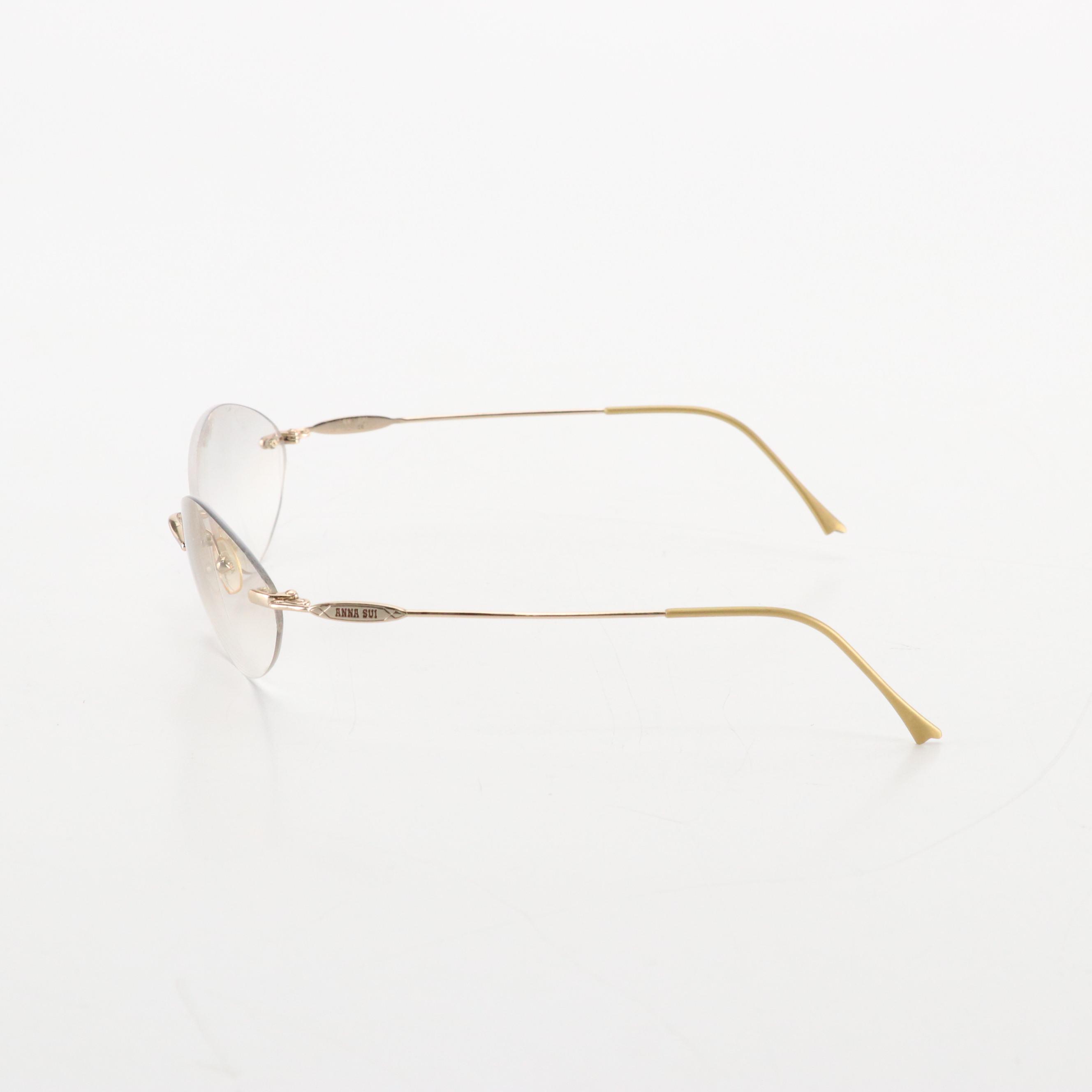 Anna Sui AS53202 Gradient Lens Rimless Sunglasses