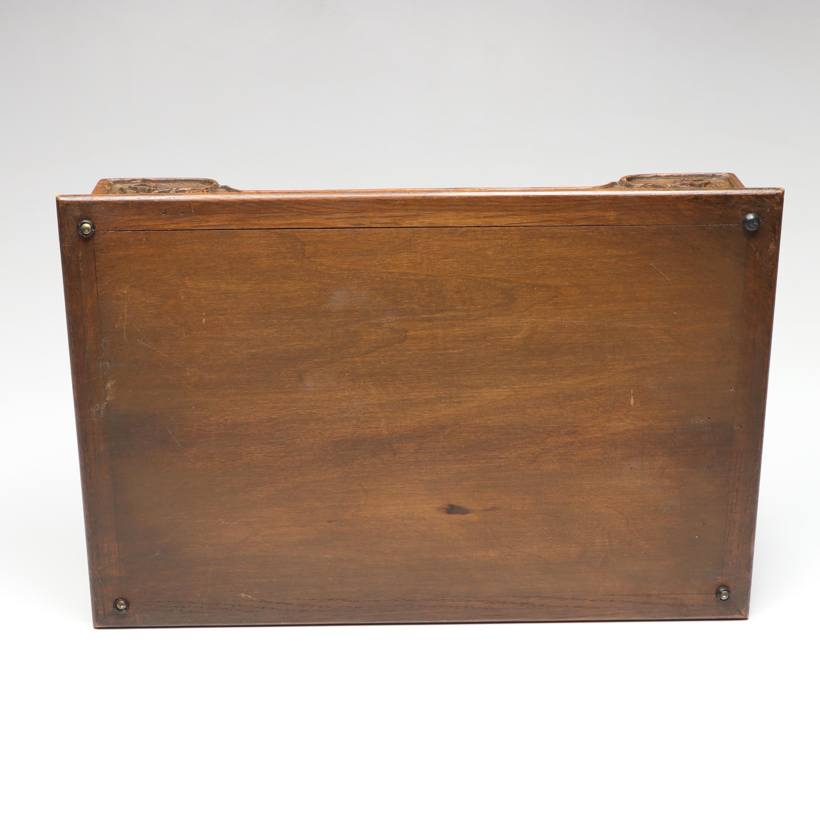 Carved Wood Desk Tray, Wooden Bookends, and More Office Accessories