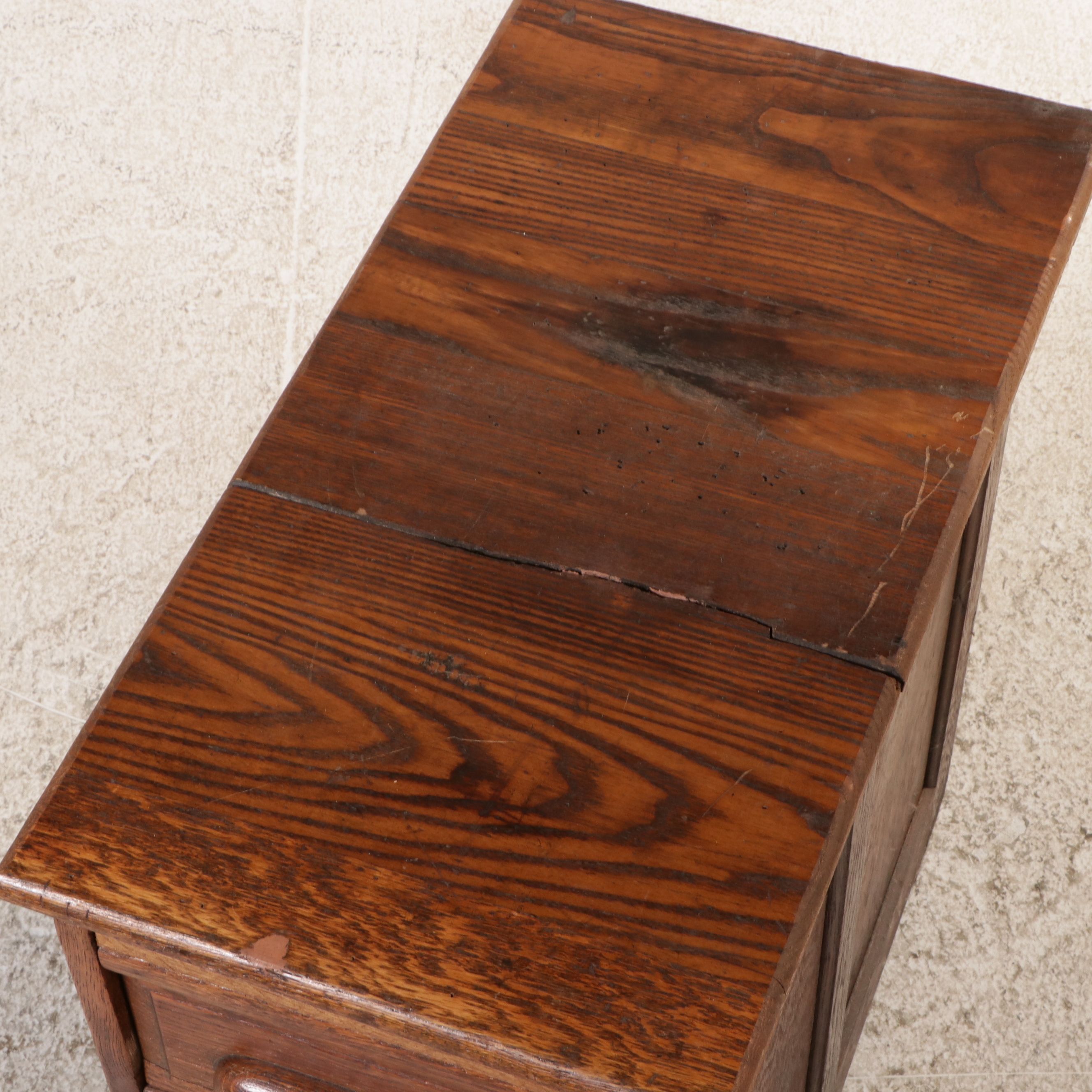 Arts & Crafts Oak Three-Drawer Filing Cabinet