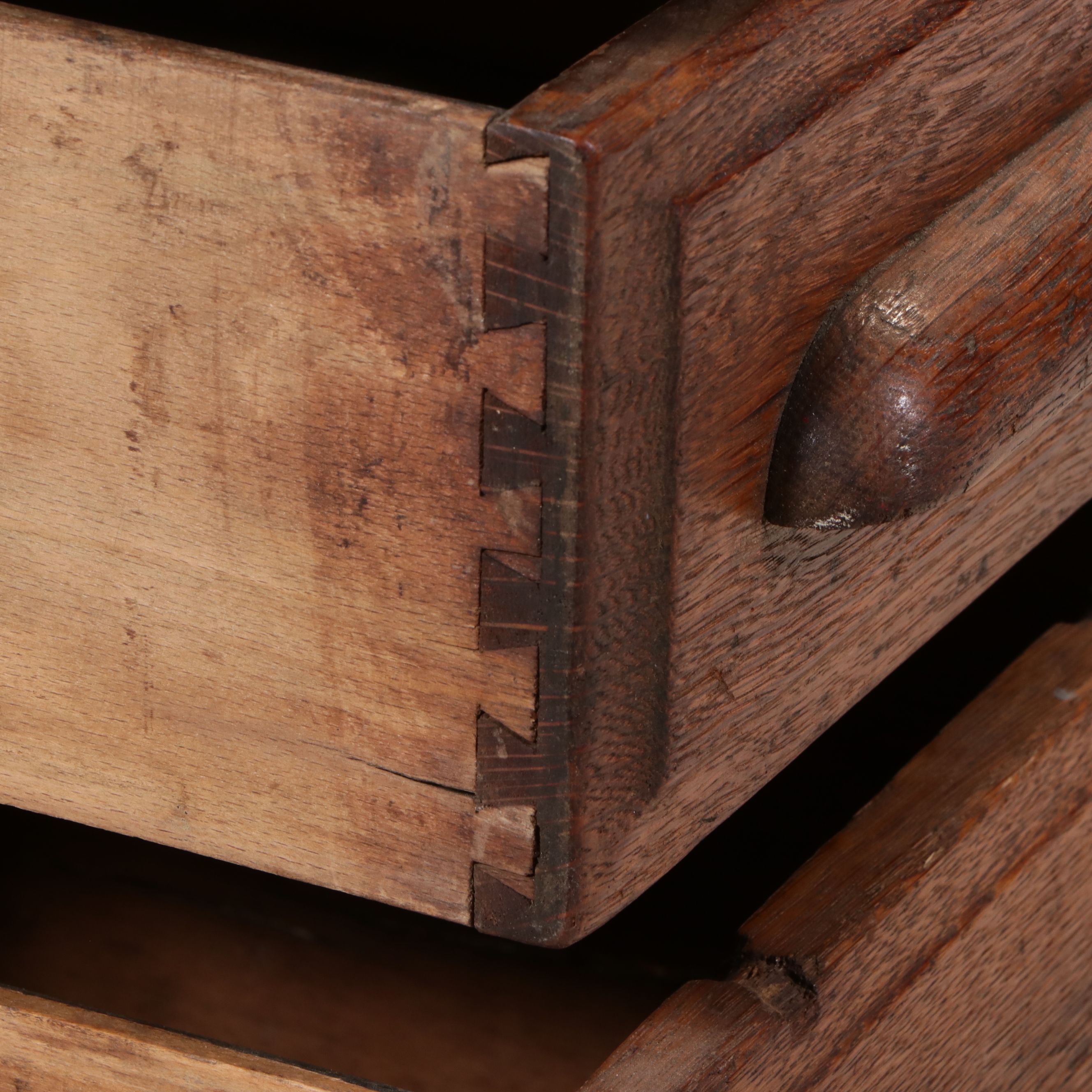 Arts & Crafts Oak Three-Drawer Filing Cabinet