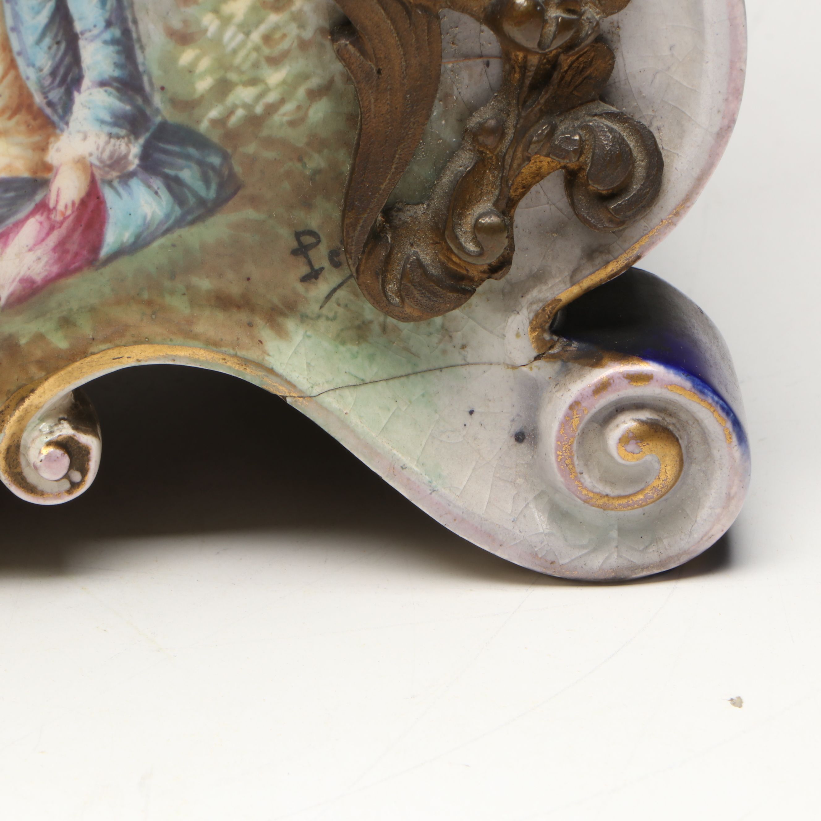 Jacob Petit French Rococo Style Porcelain Mantel Clock, 19th Century