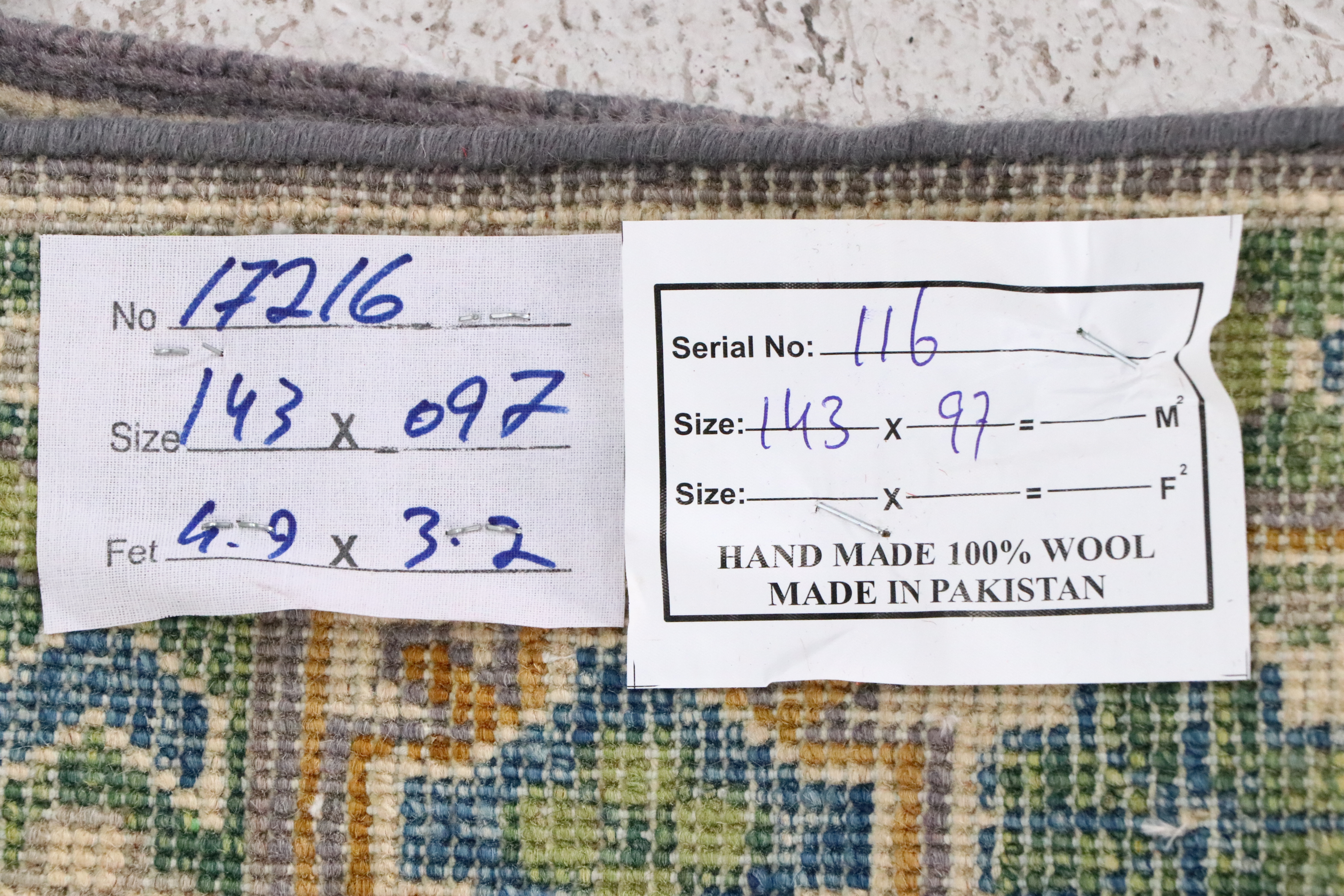 3'2 x 4'10 Hand-Knotted Pakistani Kazak Style Accent Rug