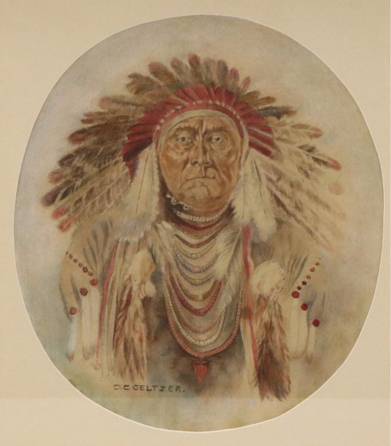 Olaf Carl Seltzer Indigenous American Man Watercolor Portrait