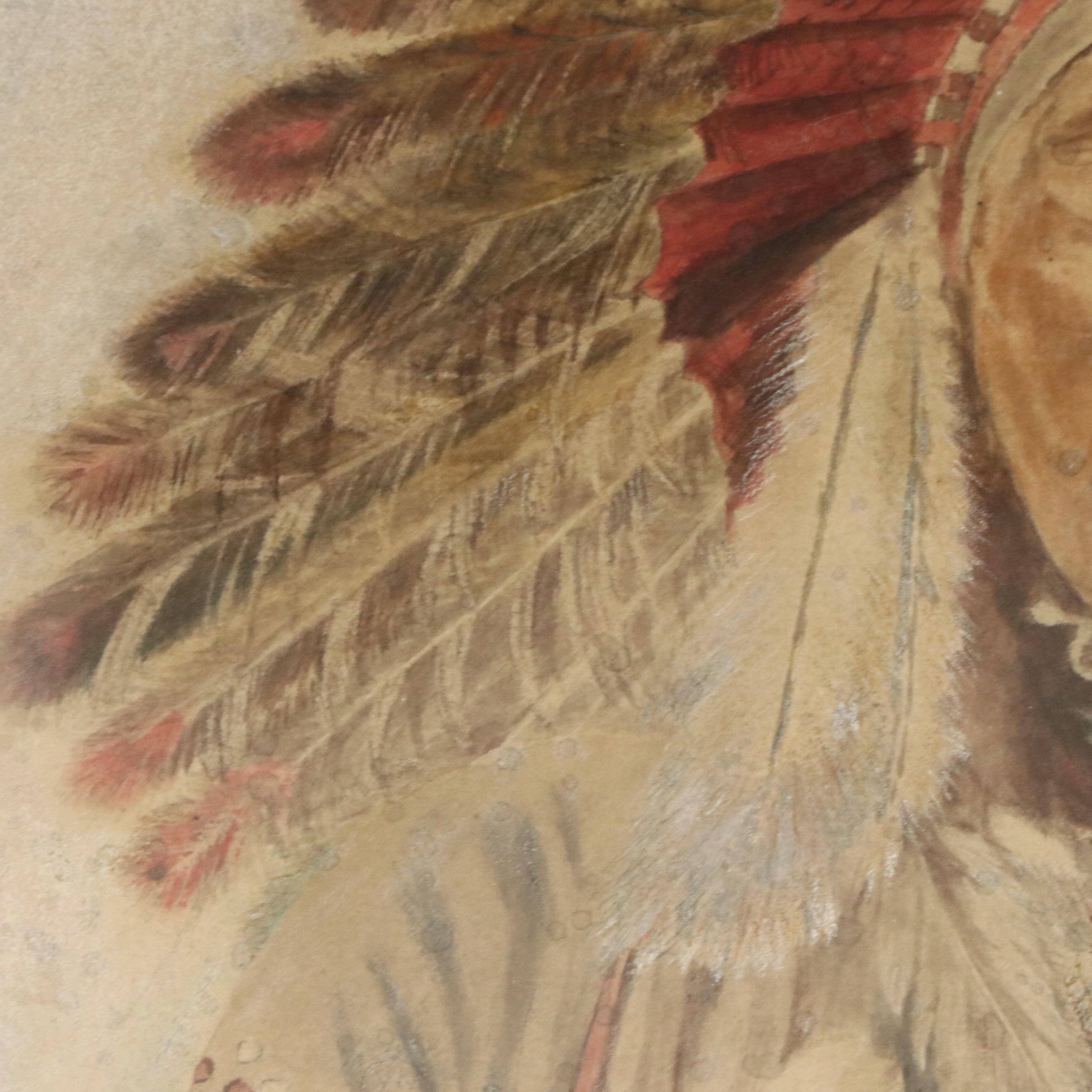 Olaf Carl Seltzer Indigenous American Man Watercolor Portrait