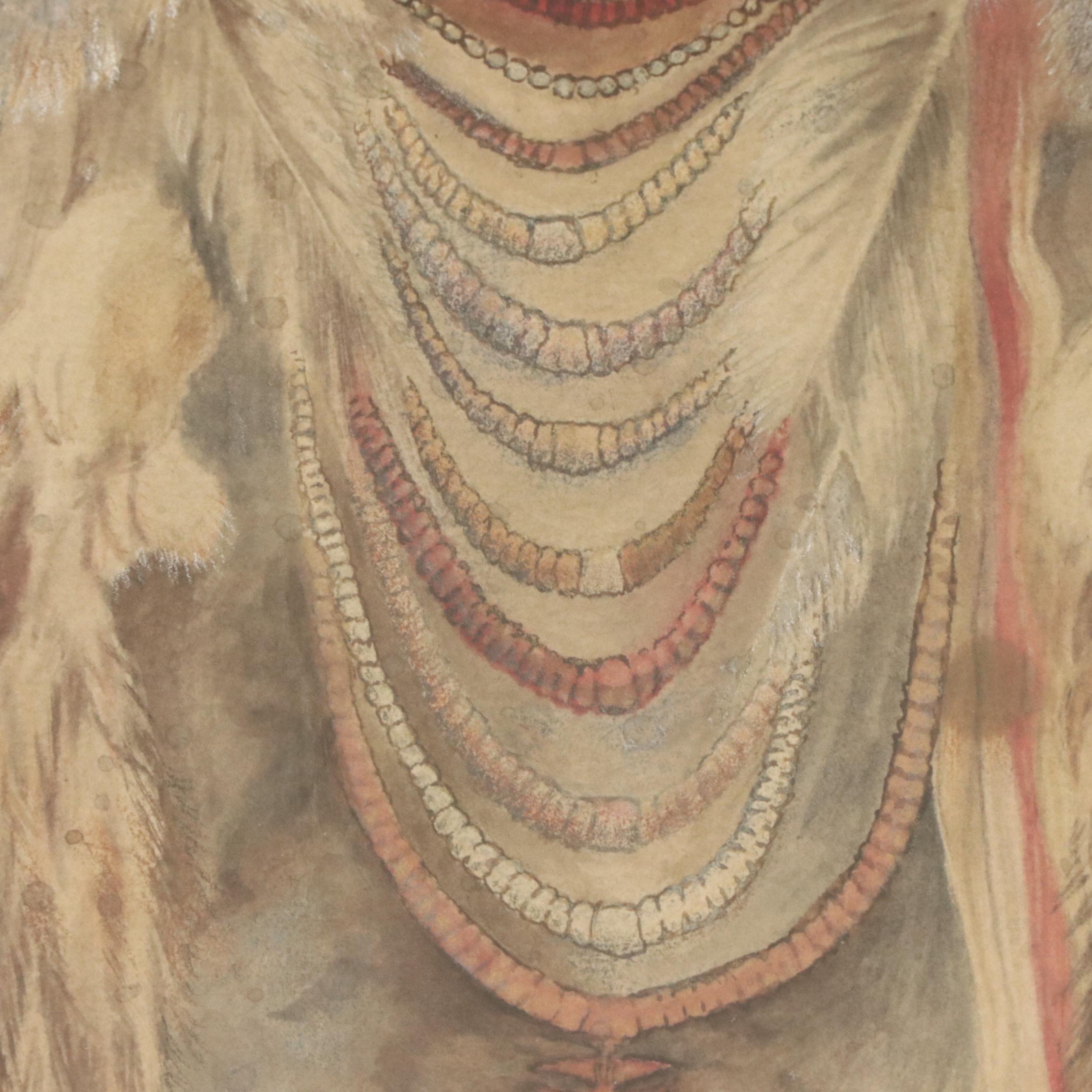Olaf Carl Seltzer Indigenous American Man Watercolor Portrait