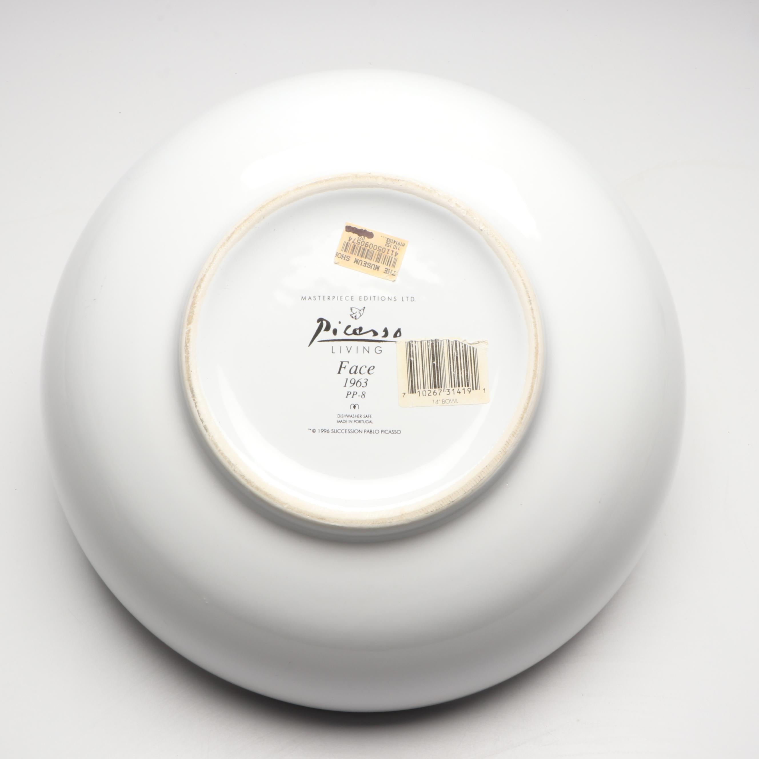 Masterpiece Editions Picasso "Living Face" Ceramic Serving Bowl, 1996