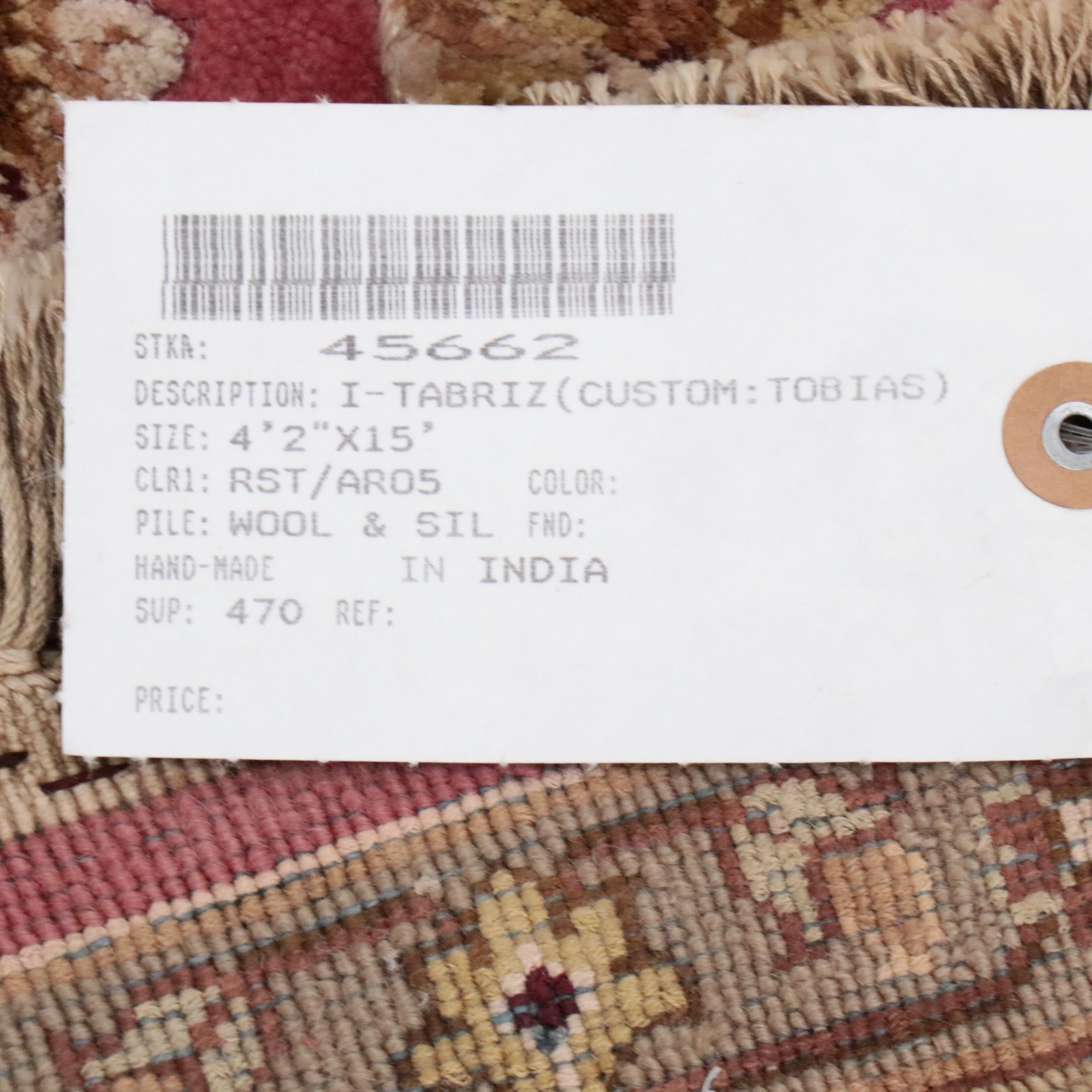 4'3 x 15'5 Hand-Knotted Indo-Persian Tabriz Long Rug